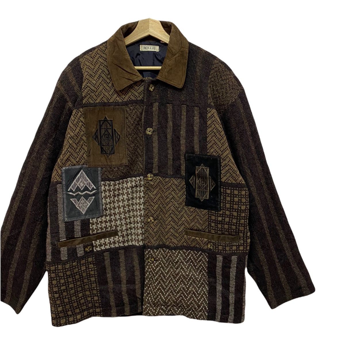 Art Comes First VINTAGE ROLLEI NAVAJO SOUTHWESTERN WOOL JACKET HEAVY Size US L / EU 52-54 / 3 - 6 Thumbnail