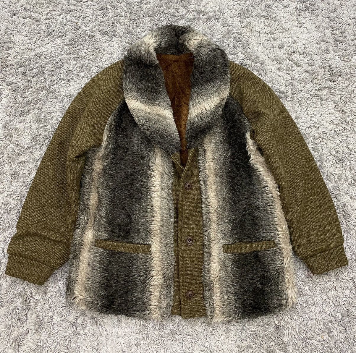 Vintage Vintage Unbranded Fur Collar Coat Jacket Size US L / EU 52-54 / 3 - 9 Thumbnail