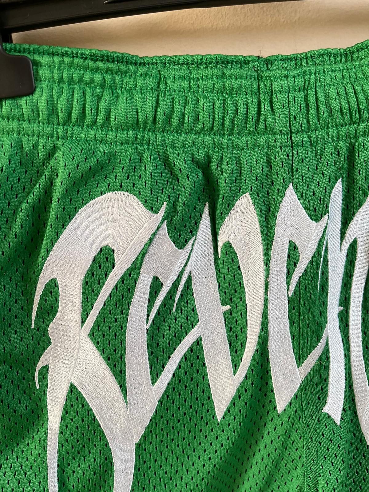 Revenge Mesh Embroidered Shorts in Green Size US 30 / EU 46 - 9 Thumbnail