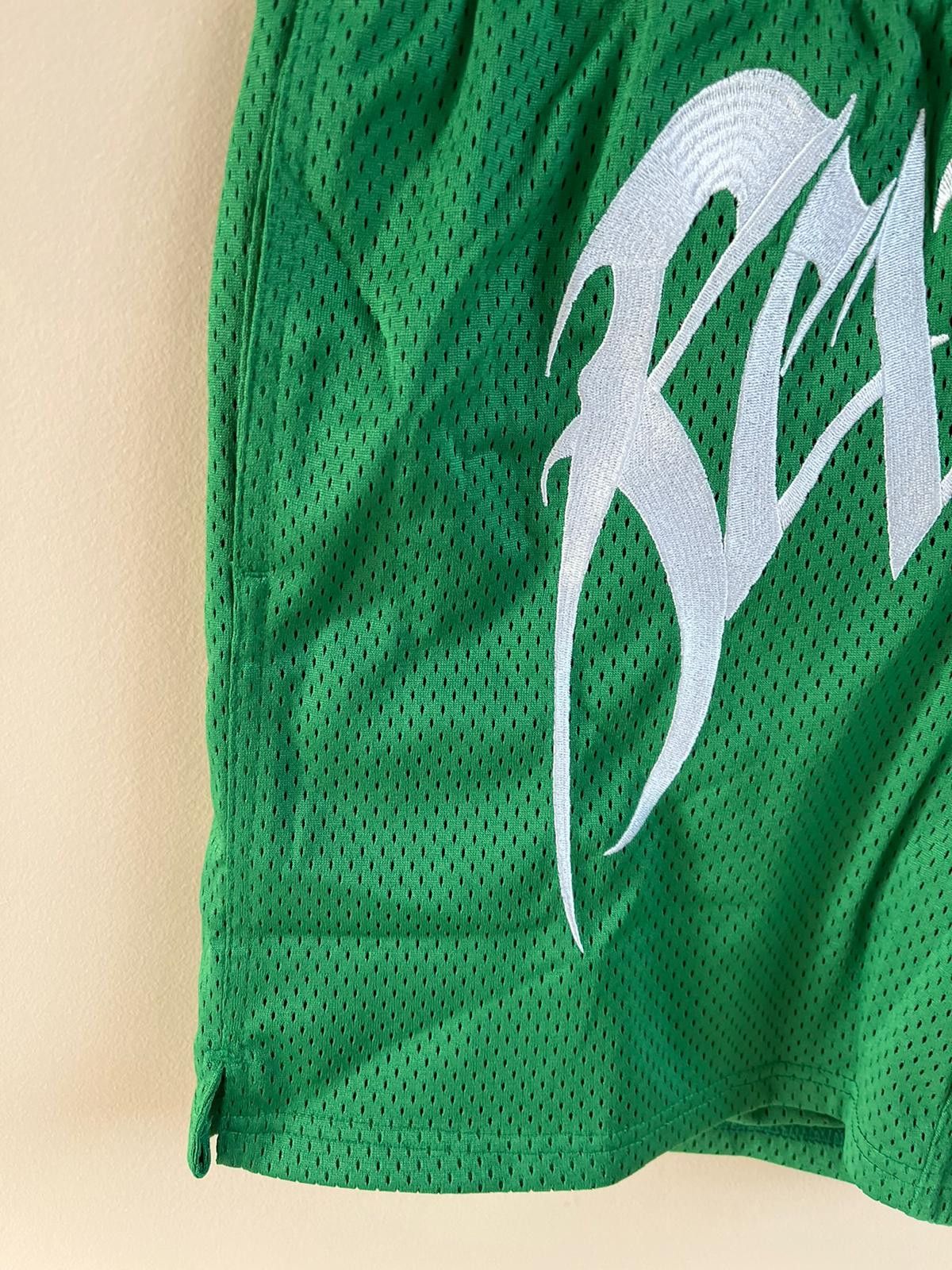 Revenge Mesh Embroidered Shorts in Green Size US 30 / EU 46 - 10 Thumbnail