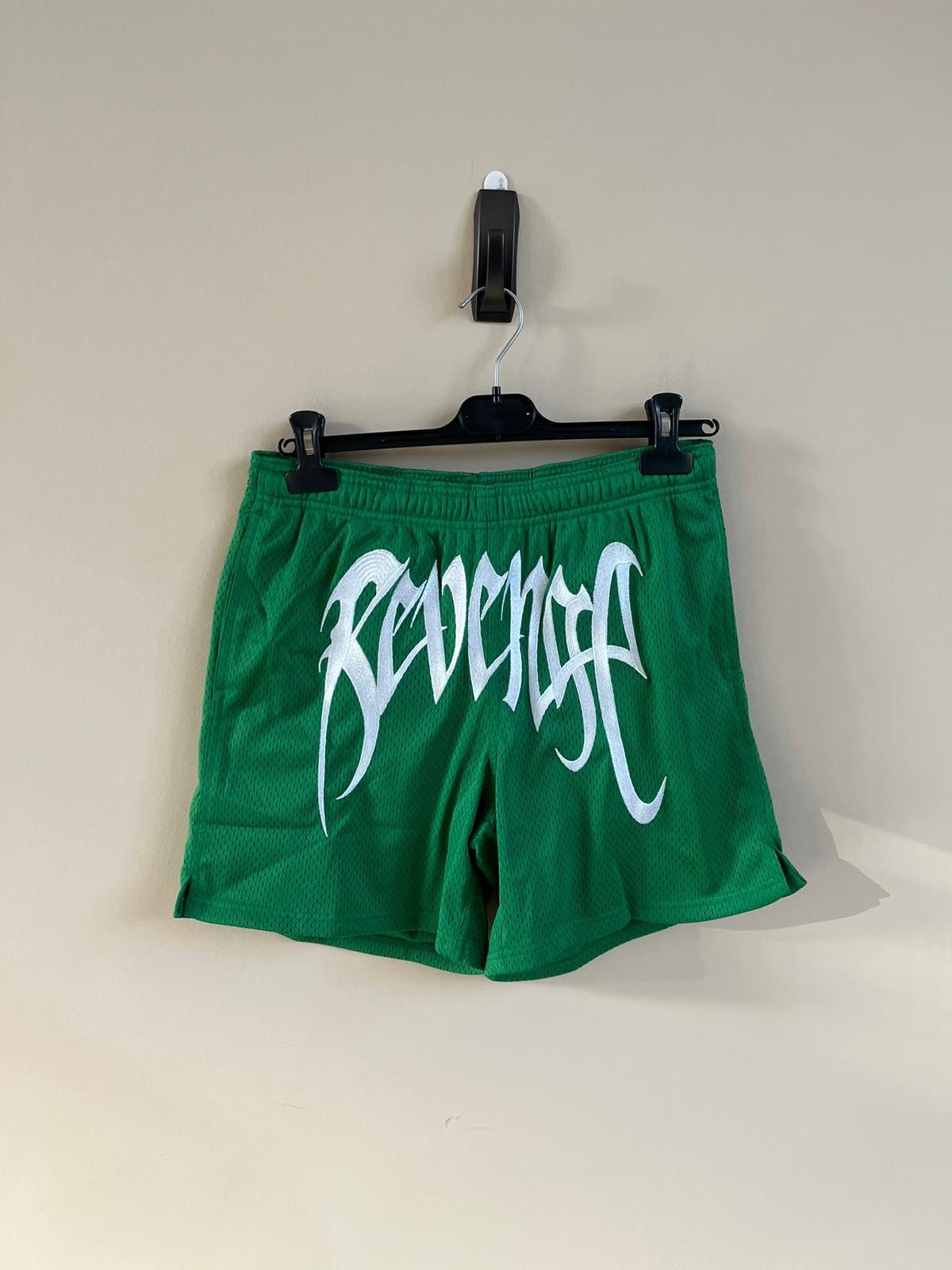 Revenge Mesh Embroidered Shorts in Green Size US 30 / EU 46 - 1 Thumbnail