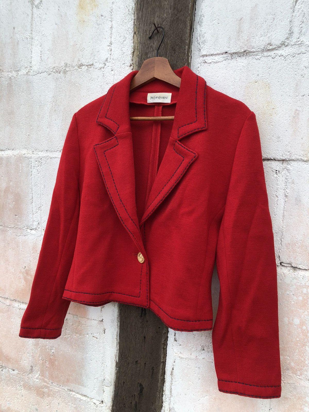 Yves Saint Laurent Yves Saint Laurent Red Coat Jacket Size M / US 6-8 / IT 42-44 - 3 Thumbnail