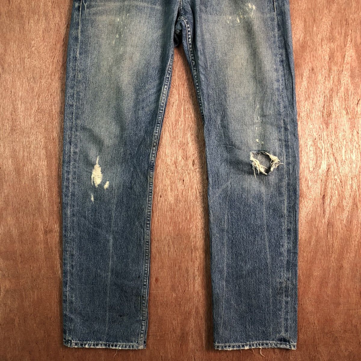 Polo Ralph Lauren DLL PJC Ralph Lauren Distressed Blue Denim Jeans Pants #c260 Size US 34 / EU 50 - 3 Thumbnail