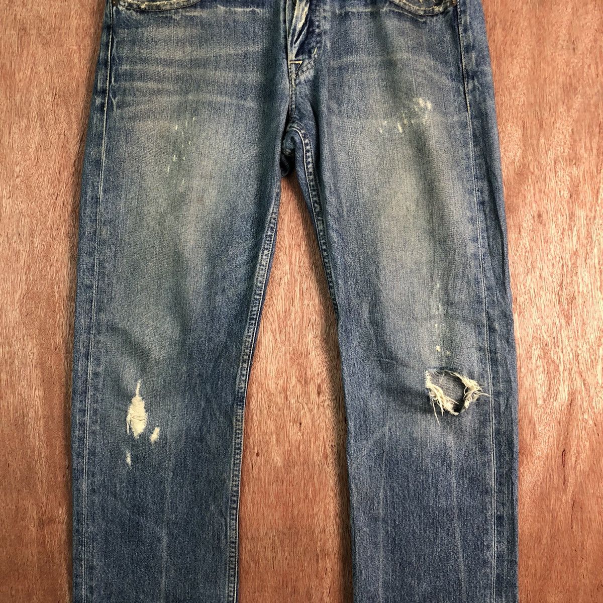 Polo Ralph Lauren DLL PJC Ralph Lauren Distressed Blue Denim Jeans Pants #c260 Size US 34 / EU 50 - 4 Thumbnail