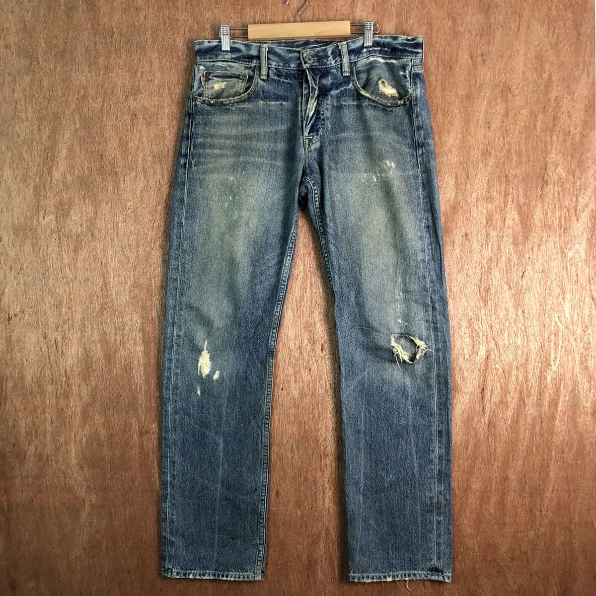 Polo Ralph Lauren DLL PJC Ralph Lauren Distressed Blue Denim Jeans Pants #c260 Size US 34 / EU 50 - 1 Thumbnail