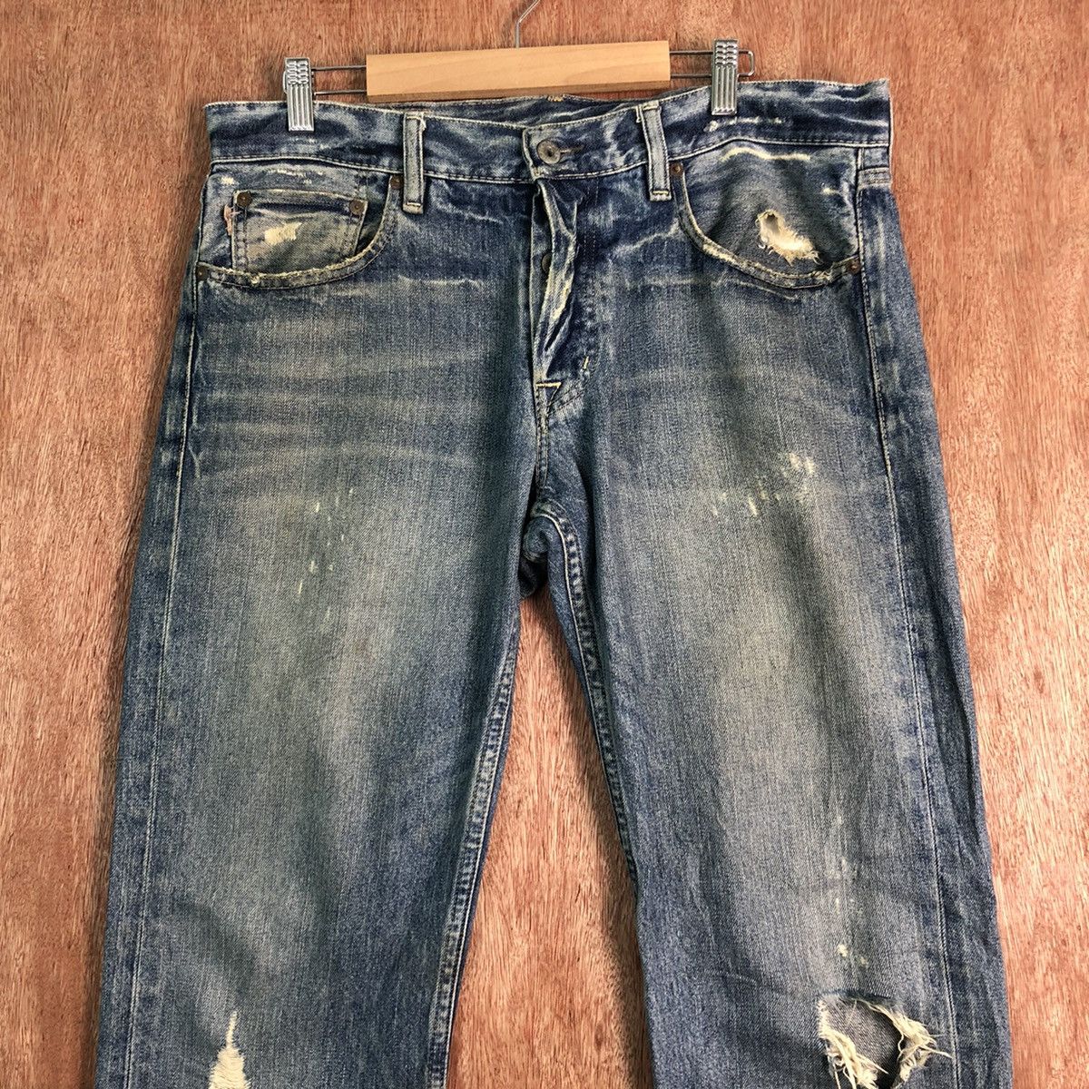 Polo Ralph Lauren DLL PJC Ralph Lauren Distressed Blue Denim Jeans Pants #c260 Size US 34 / EU 50 - 2 Thumbnail