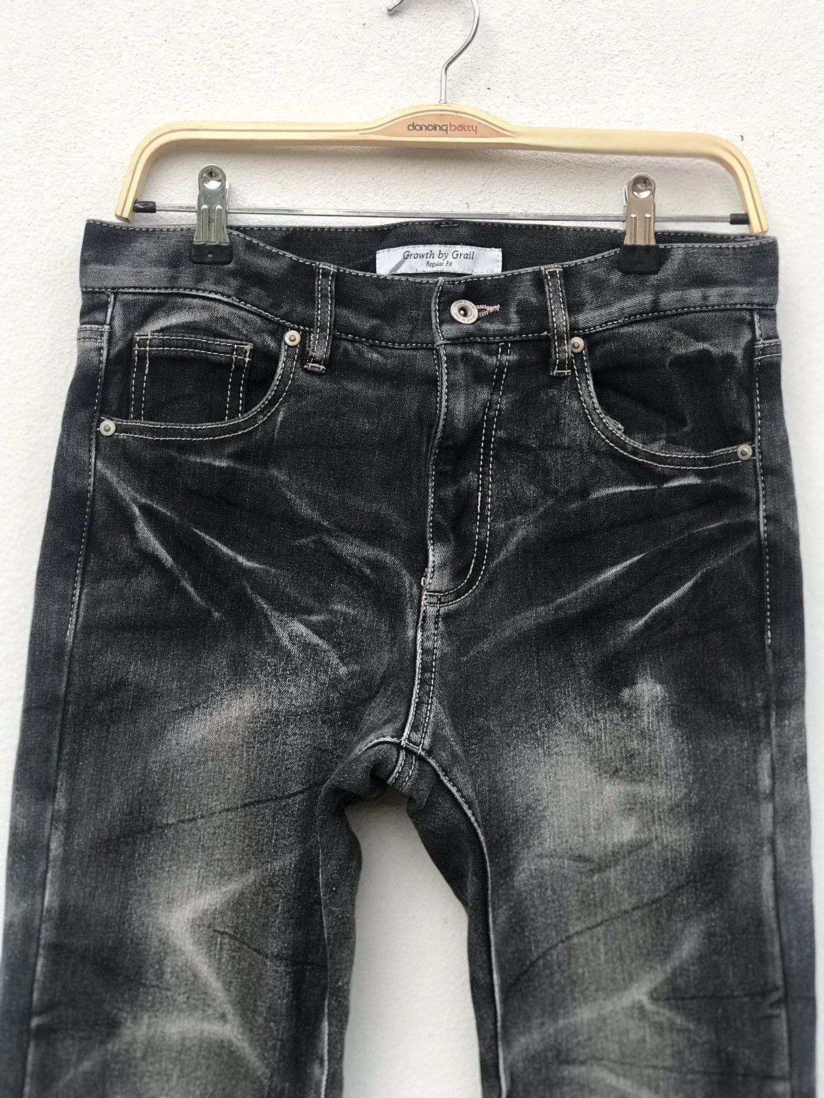 Japanese Brand Denim Jeans Distressed Regular Fit Size US 30 / EU 46 - 3 Thumbnail