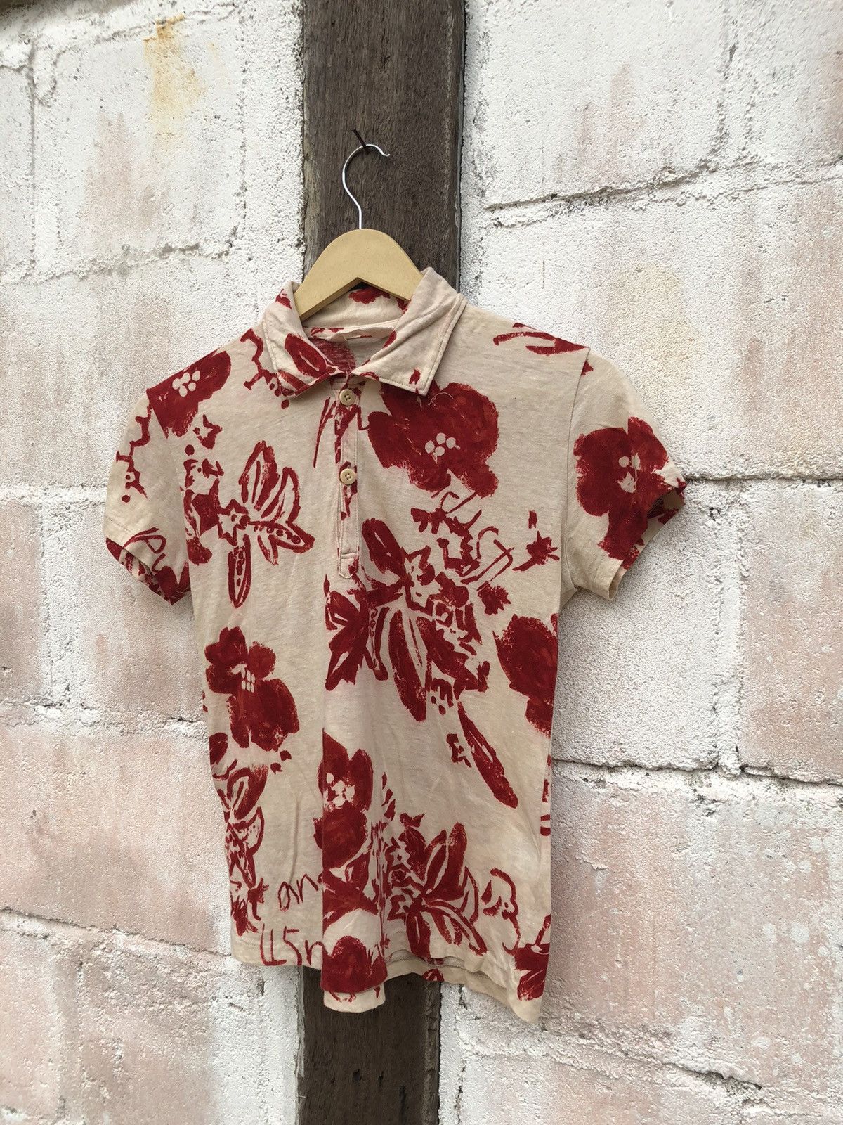 45rpm × Japanese Brand 45rpm Art Design Collared T Shirt Ladies Size XS / US 0-2 / IT 36-38 - 3 Thumbnail