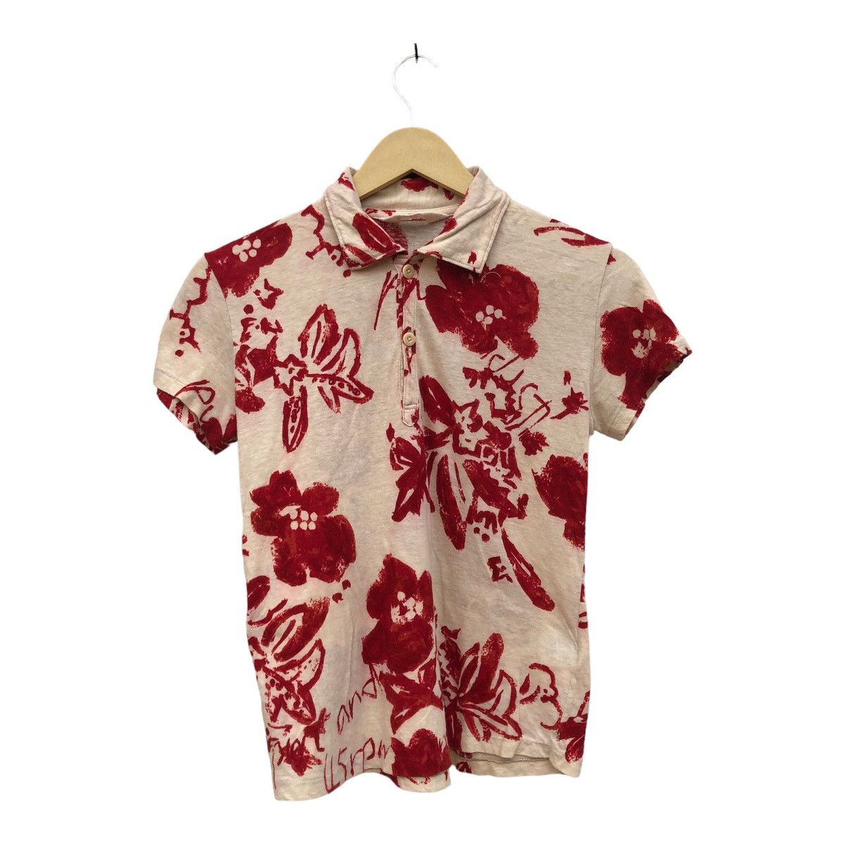 45rpm × Japanese Brand 45rpm Art Design Collared T Shirt Ladies Size XS / US 0-2 / IT 36-38 - 1 Thumbnail