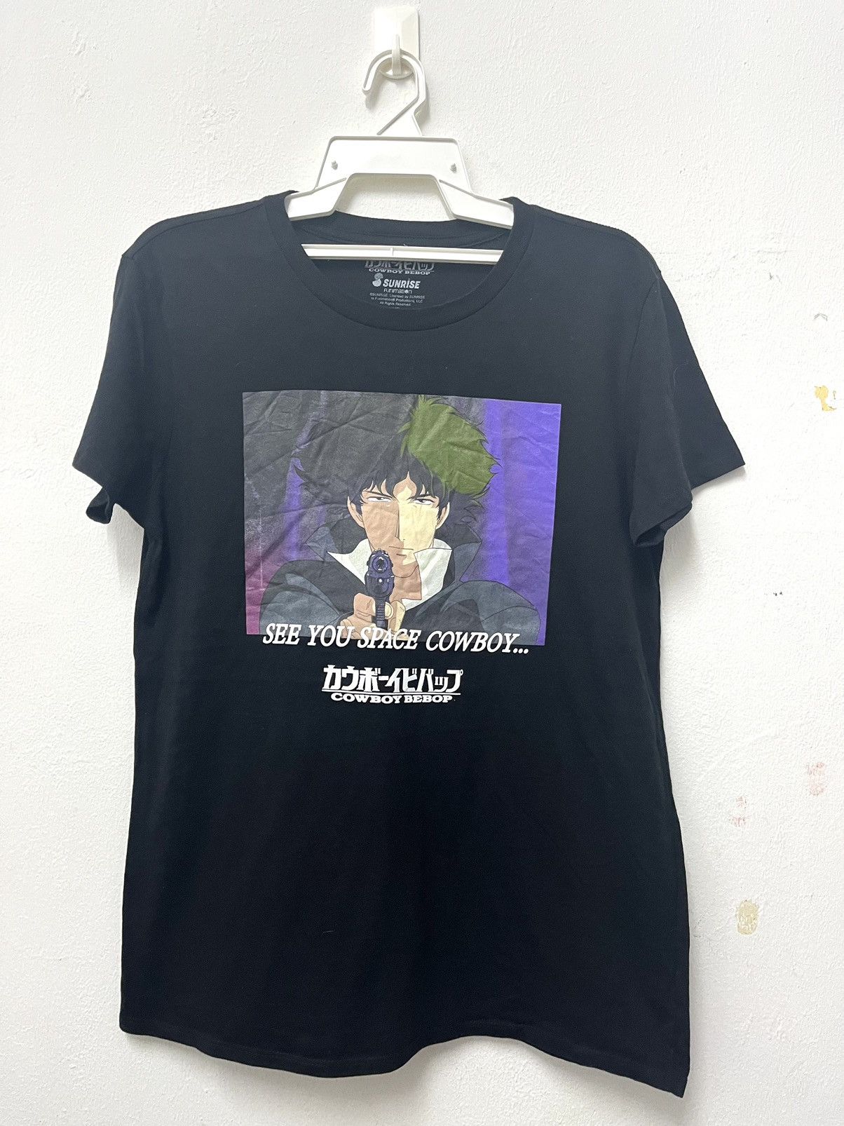 image of Anima x Sci Fi Fantasy Cowboys Bepop Anime Cartoon Japanase Sci Fi T Shirt in Black, Women's (Size 