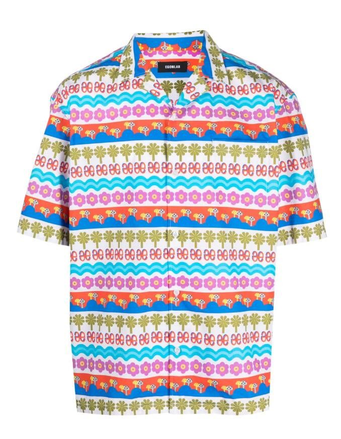 Egon Lab BNWT SS23 EGONLAB "WONDERLAND" GARDEN PRINT SUMMER SHIRT S Size US S / EU 44-46 / 1 - 10 Thumbnail