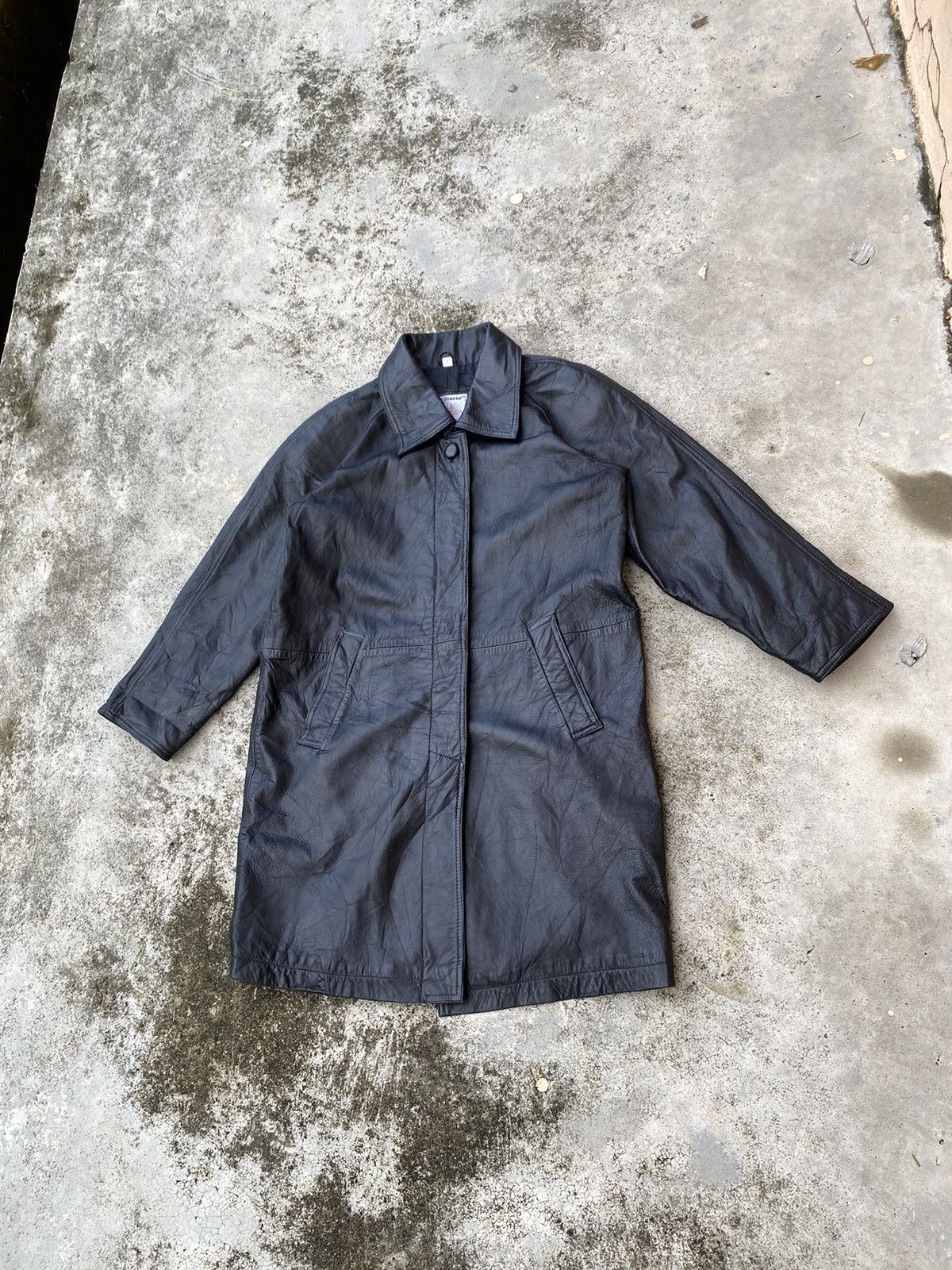 Japanese Brand × Vintage Steals🔥Vintage Leather Long Jacket Size L / US 10 / IT 46 - 3 Thumbnail