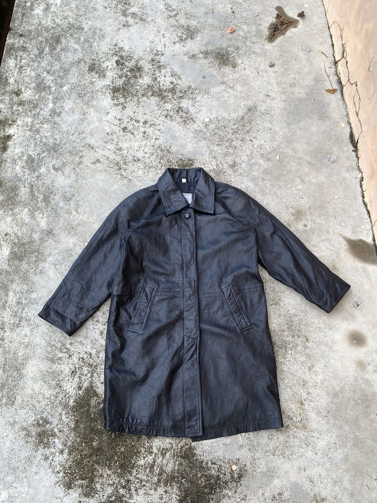 Japanese Brand × Vintage Steals🔥Vintage Leather Long Jacket Size L / US 10 / IT 46 - 1 Thumbnail