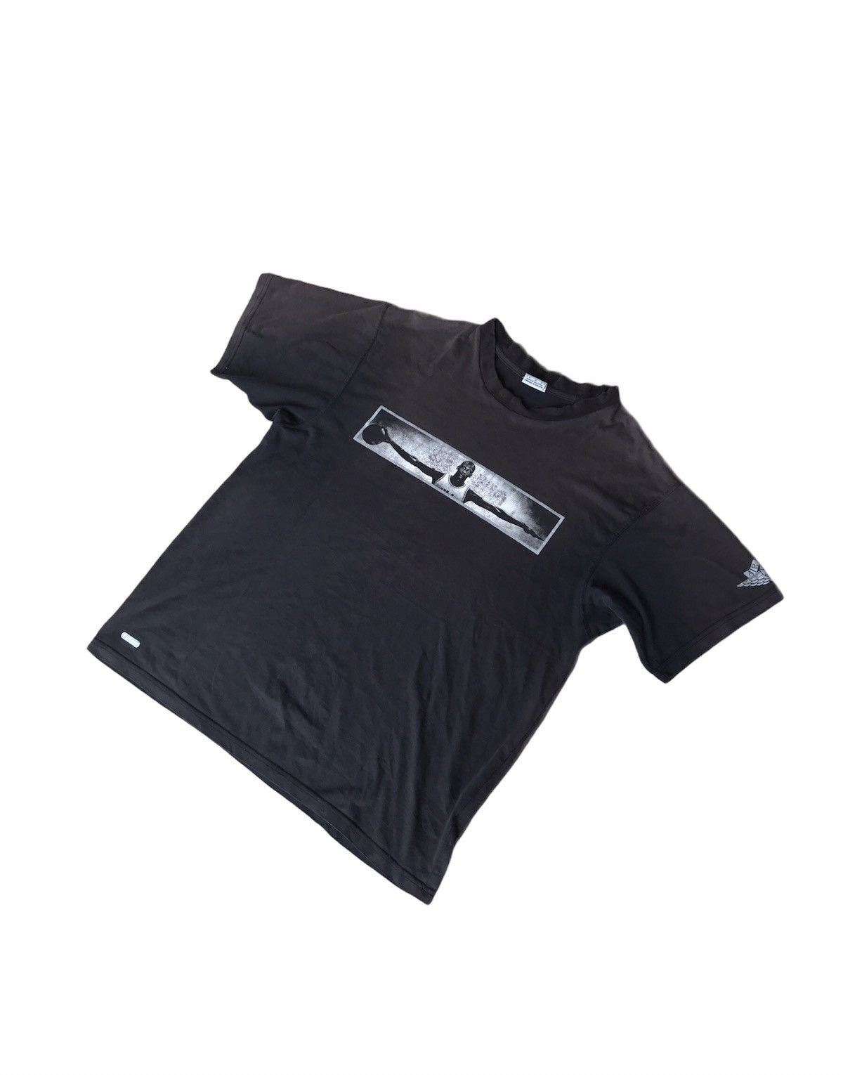 Nike × Vintage Vintage Y2K Distressed Air Jordan Tshirt Faded Black Size US M / EU 48-50 / 2 - 1 Thumbnail
