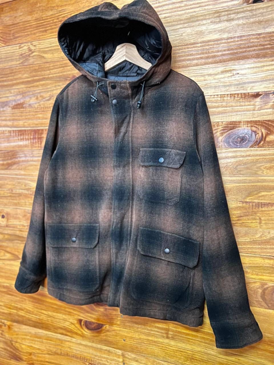 Japanese Brand TOPVALU WOOL PLAID HOODIE JACKET Size US L / EU 52-54 / 3 - 3 Thumbnail