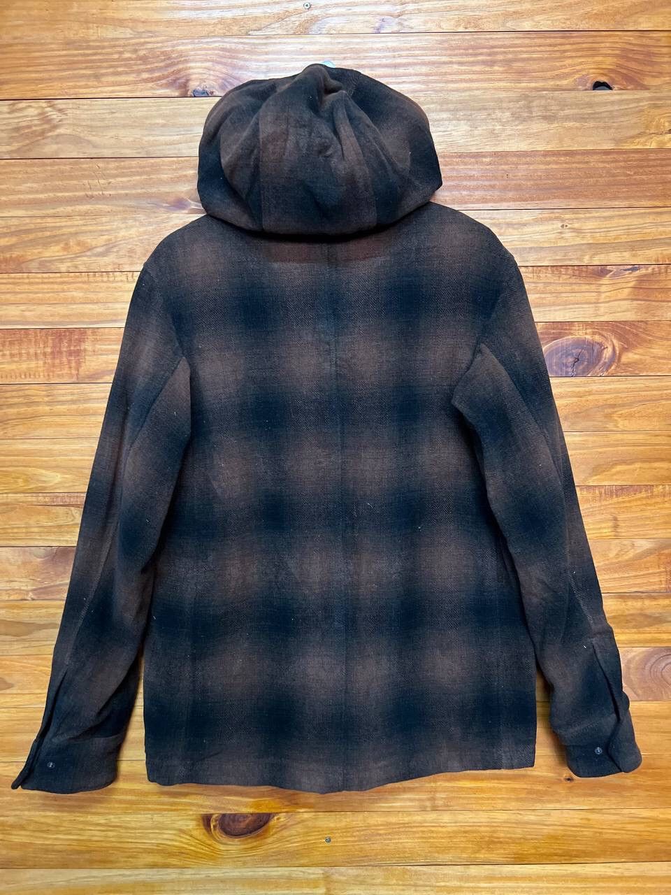 Japanese Brand TOPVALU WOOL PLAID HOODIE JACKET Size US L / EU 52-54 / 3 - 9 Thumbnail