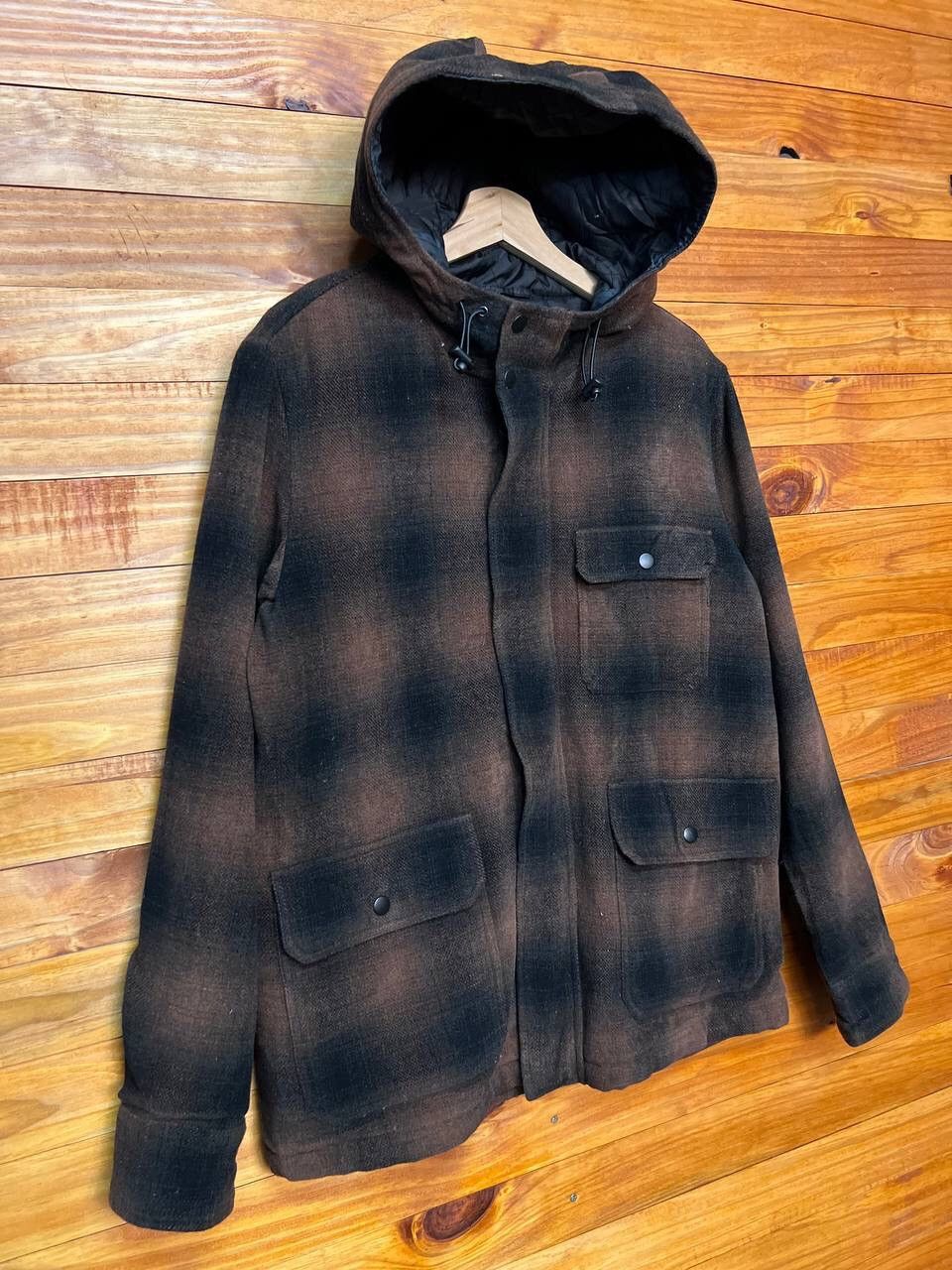 Japanese Brand TOPVALU WOOL PLAID HOODIE JACKET Size US L / EU 52-54 / 3 - 2 Thumbnail