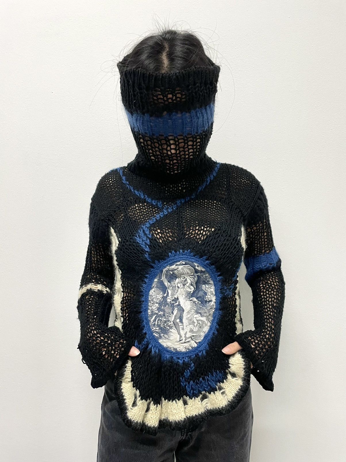Jean Paul Gaultier 2007 runway balaclava mask sweater knit jumper archive rare Size M / US 6-8 / IT 42-44 - 5 Thumbnail