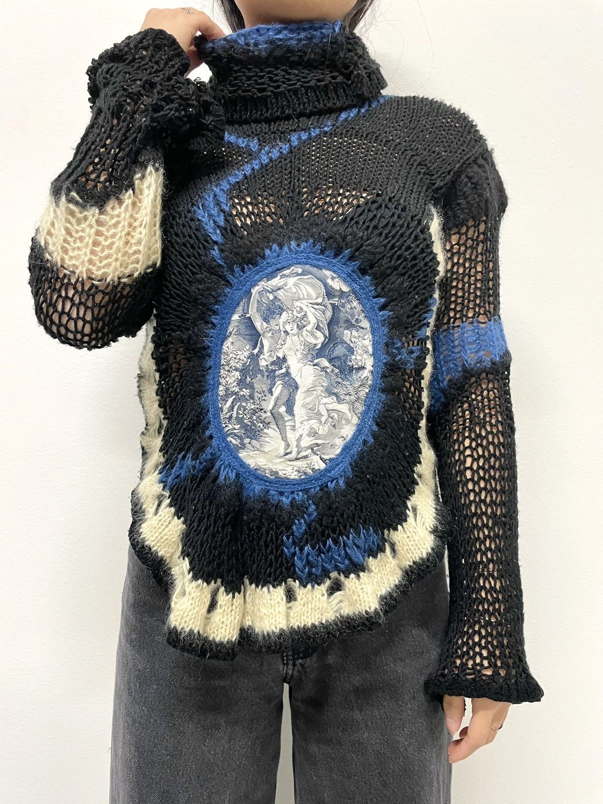 Jean Paul Gaultier 2007 runway balaclava mask sweater knit jumper archive rare Size M / US 6-8 / IT 42-44 - 8 Thumbnail