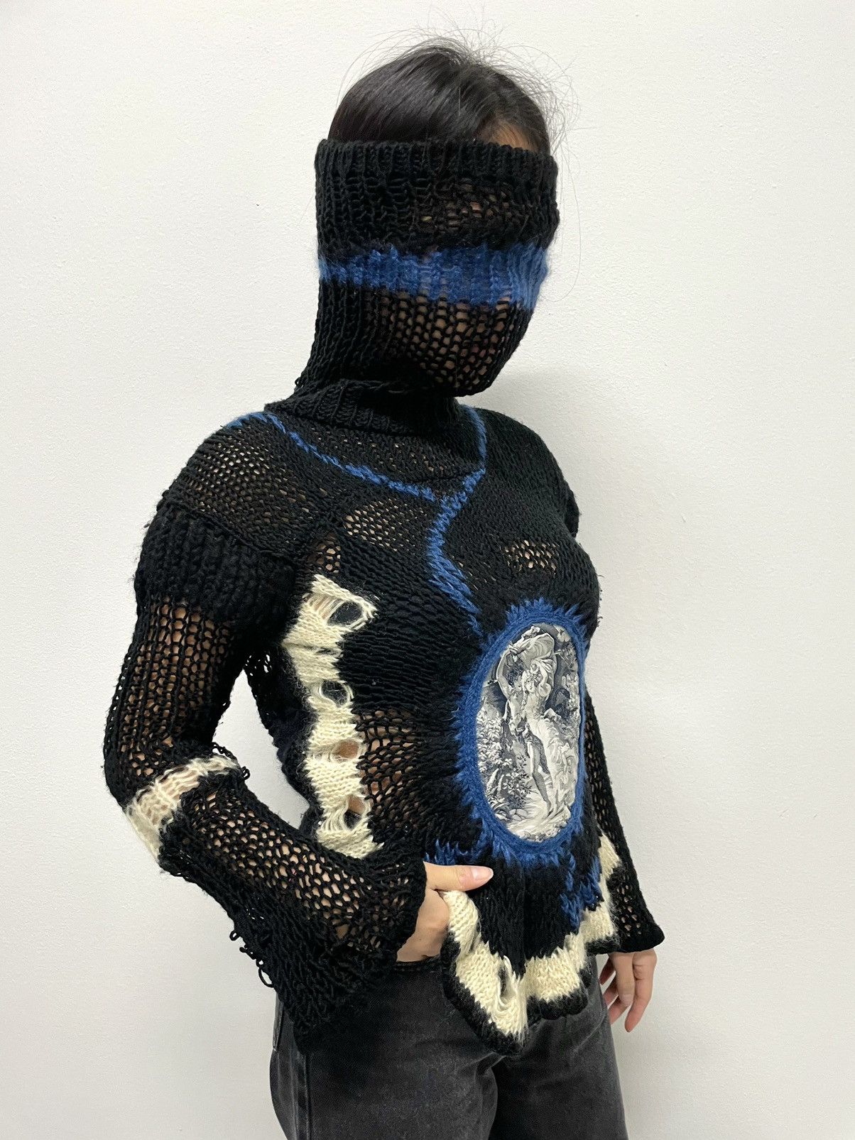 Jean Paul Gaultier 2007 runway balaclava mask sweater knit jumper archive rare Size M / US 6-8 / IT 42-44 - 4 Thumbnail