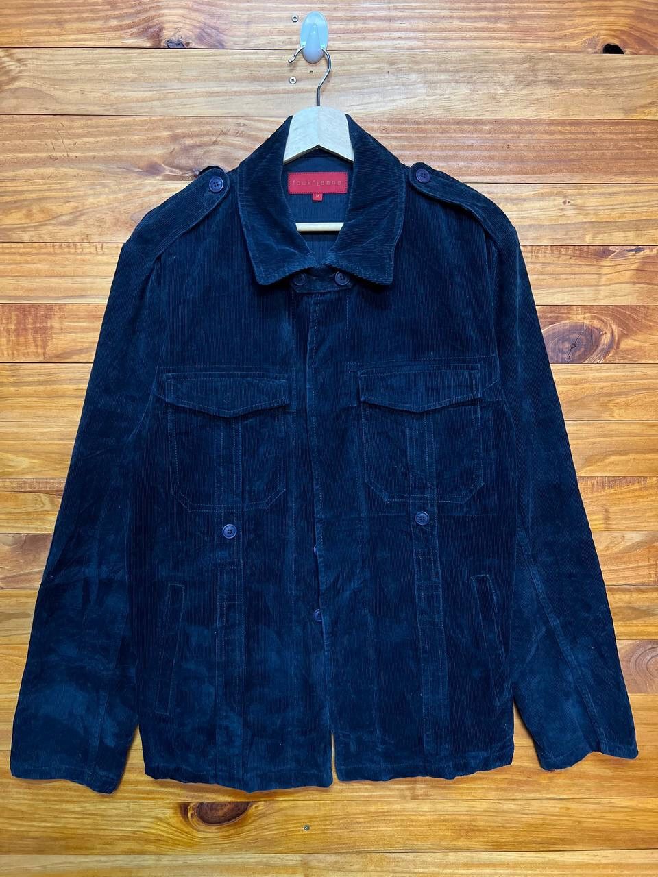 image of Fcuk Jeans Corduroy Jacket in Bleu Navy, Men's (Size Medium)