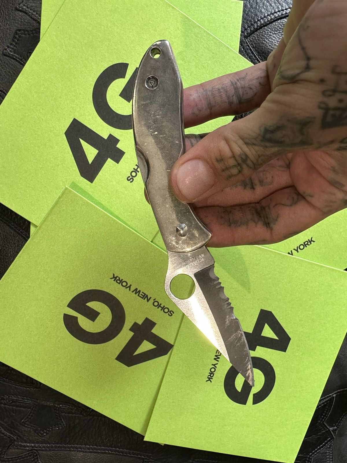 Chrome Hearts Chrome Hearts SOLID SILVER SPYDERCO KNIFE BLADE !! Size ONE SIZE - 8 Thumbnail