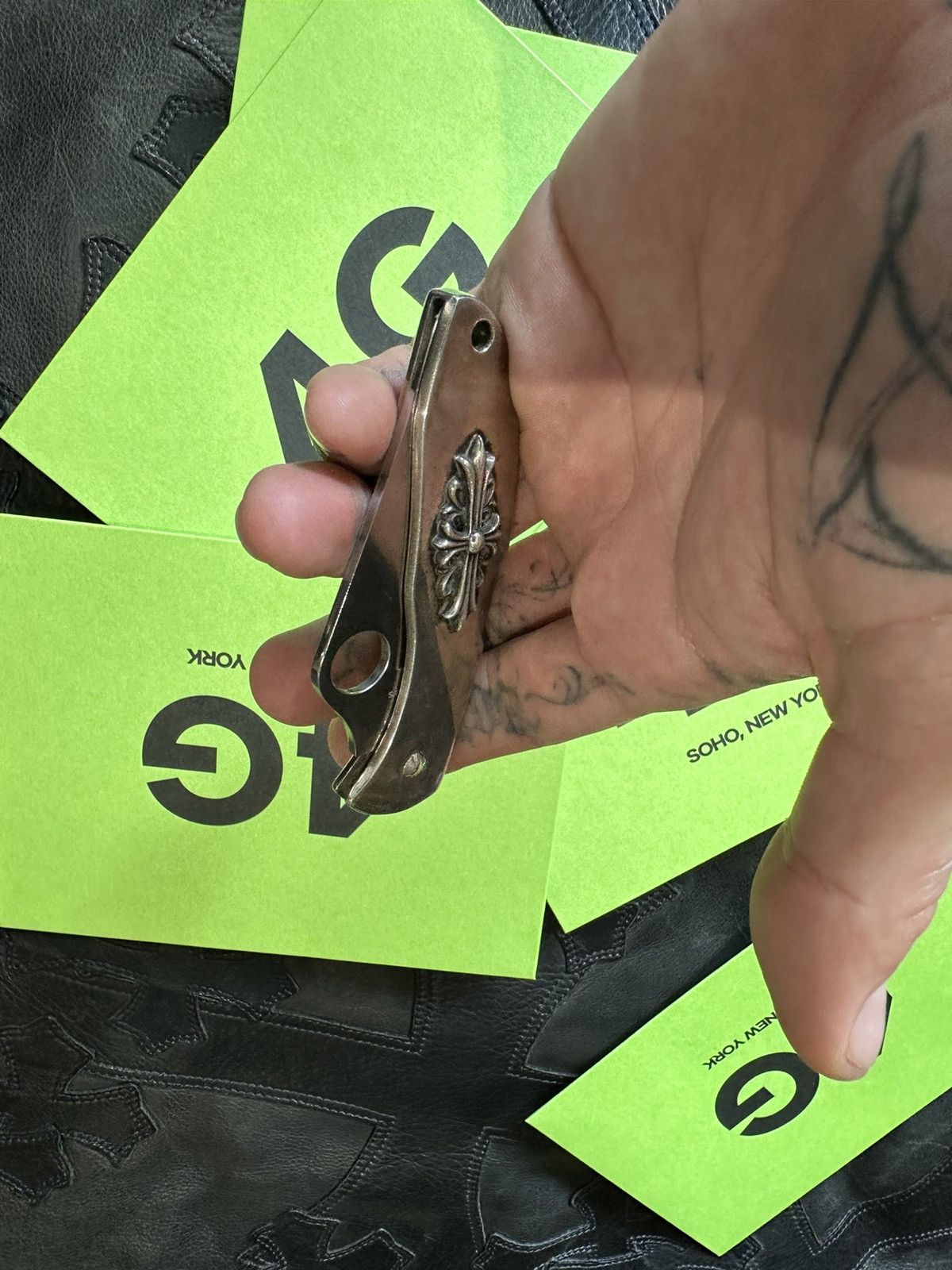 Chrome Hearts Chrome Hearts SOLID SILVER SPYDERCO KNIFE BLADE !! Size ONE SIZE - 15 Thumbnail