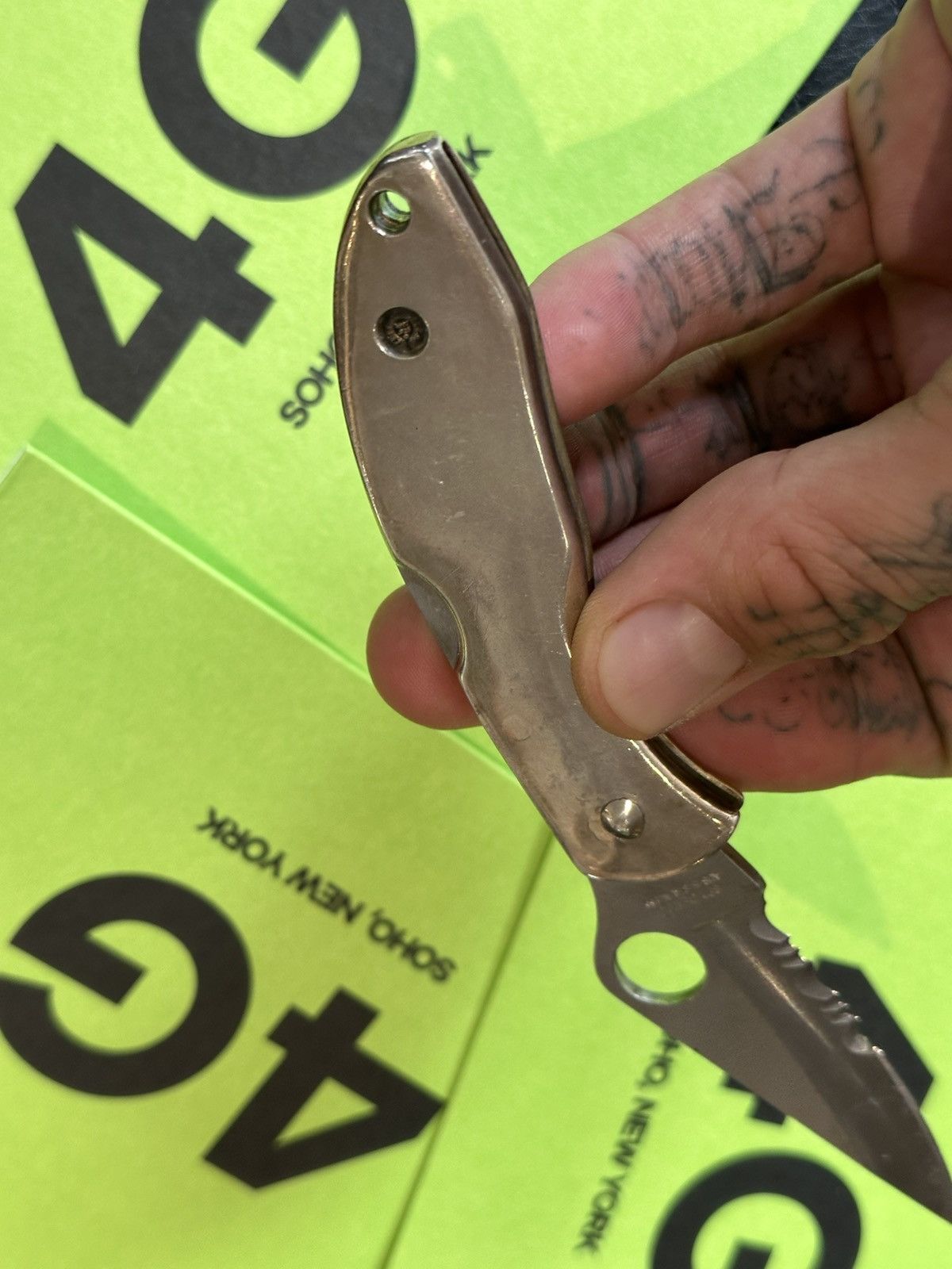 Chrome Hearts Chrome Hearts SOLID SILVER SPYDERCO KNIFE BLADE !! Size ONE SIZE - 10 Thumbnail