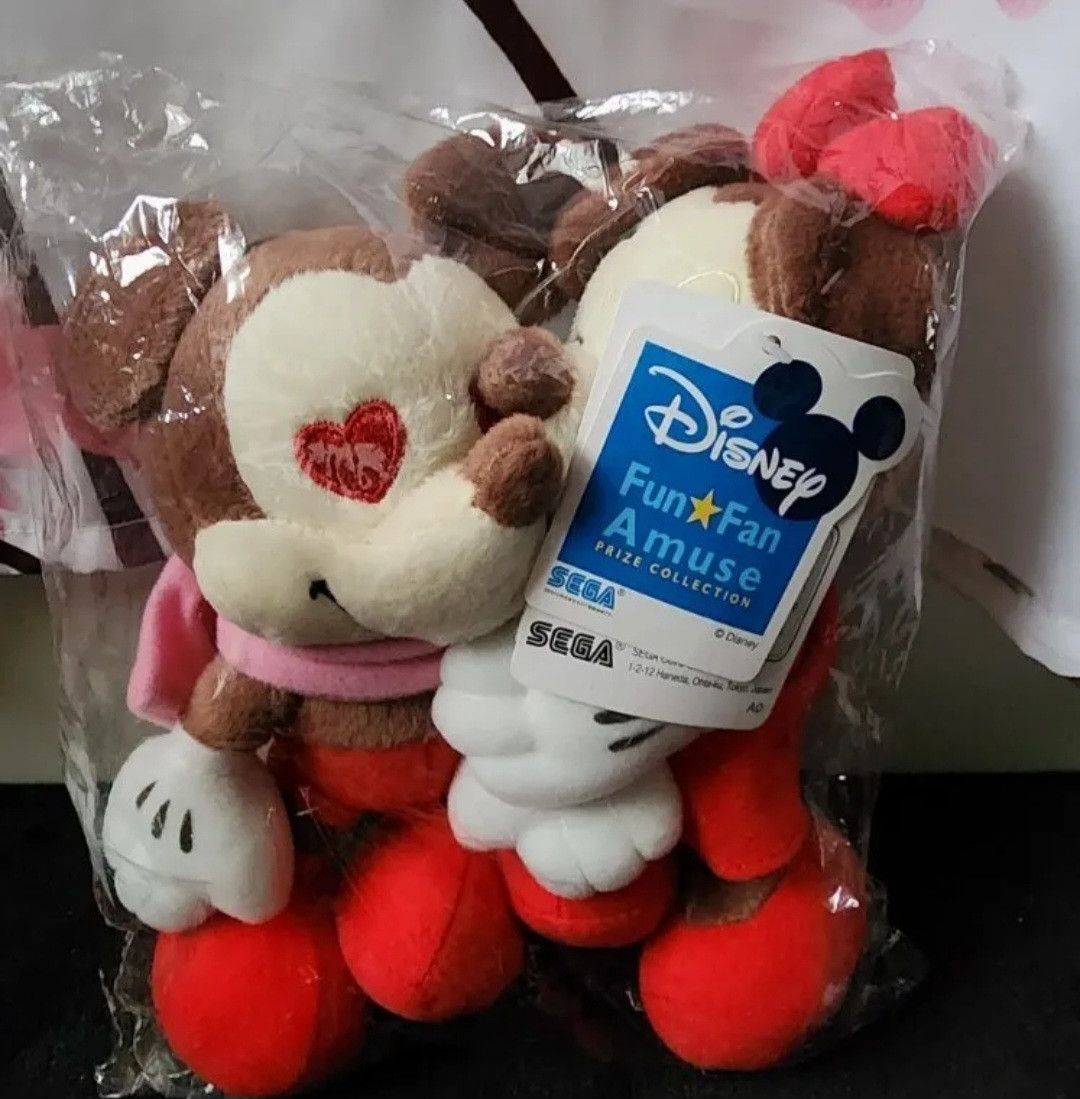 Disney Disney Fun Fan Amuse Sega Mickey Minnie Red Heart Plush 8" Size ONE SIZE - 1 Thumbnail