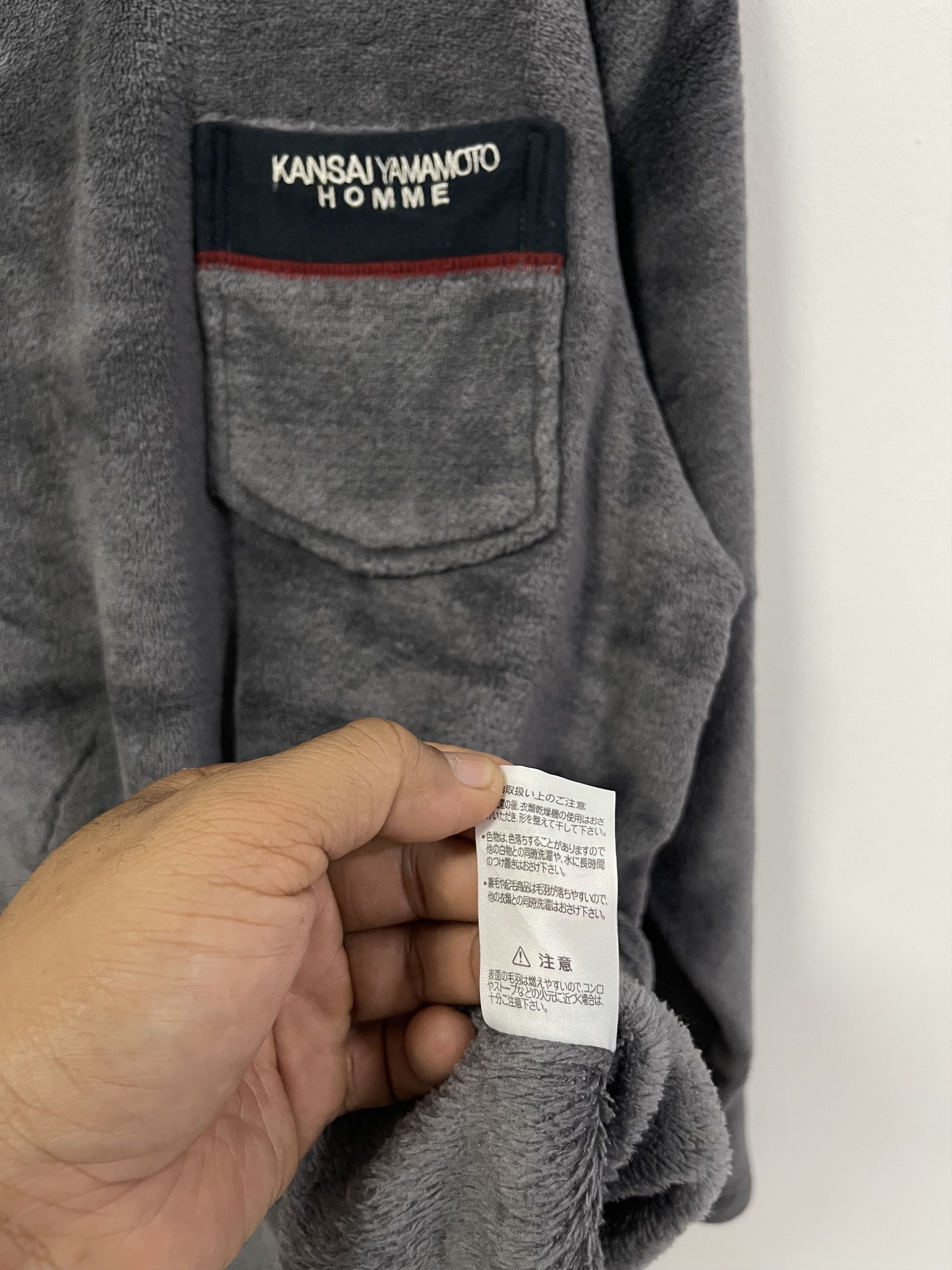 Kansai Yamamoto × Vintage Kansai Yamamoto Homme Fleece Single Pocket Sweatshirt Size US L / EU 52-54 / 3 - 12 Thumbnail