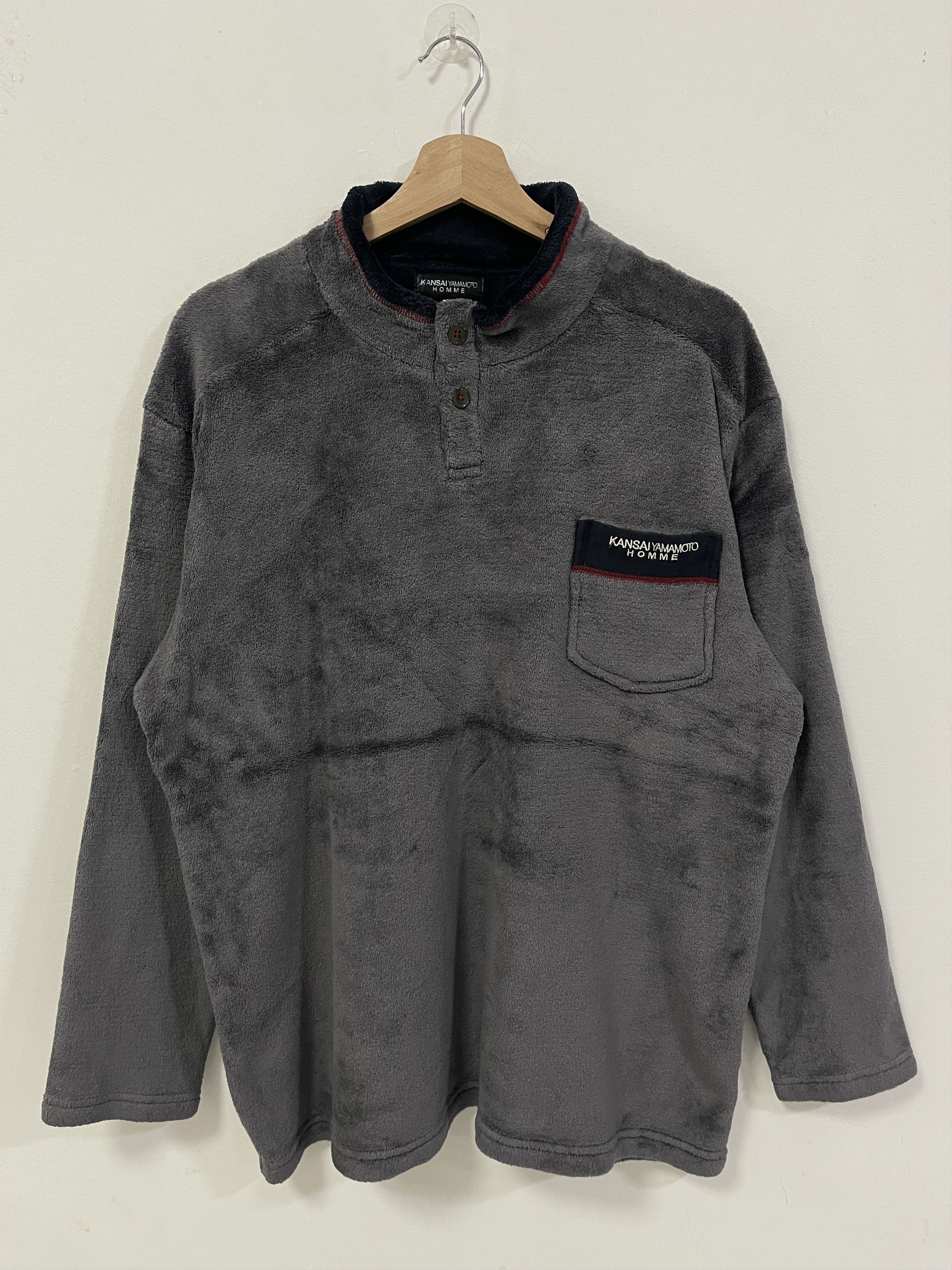 Kansai Yamamoto × Vintage Kansai Yamamoto Homme Fleece Single Pocket Sweatshirt Size US L / EU 52-54 / 3 - 1 Thumbnail