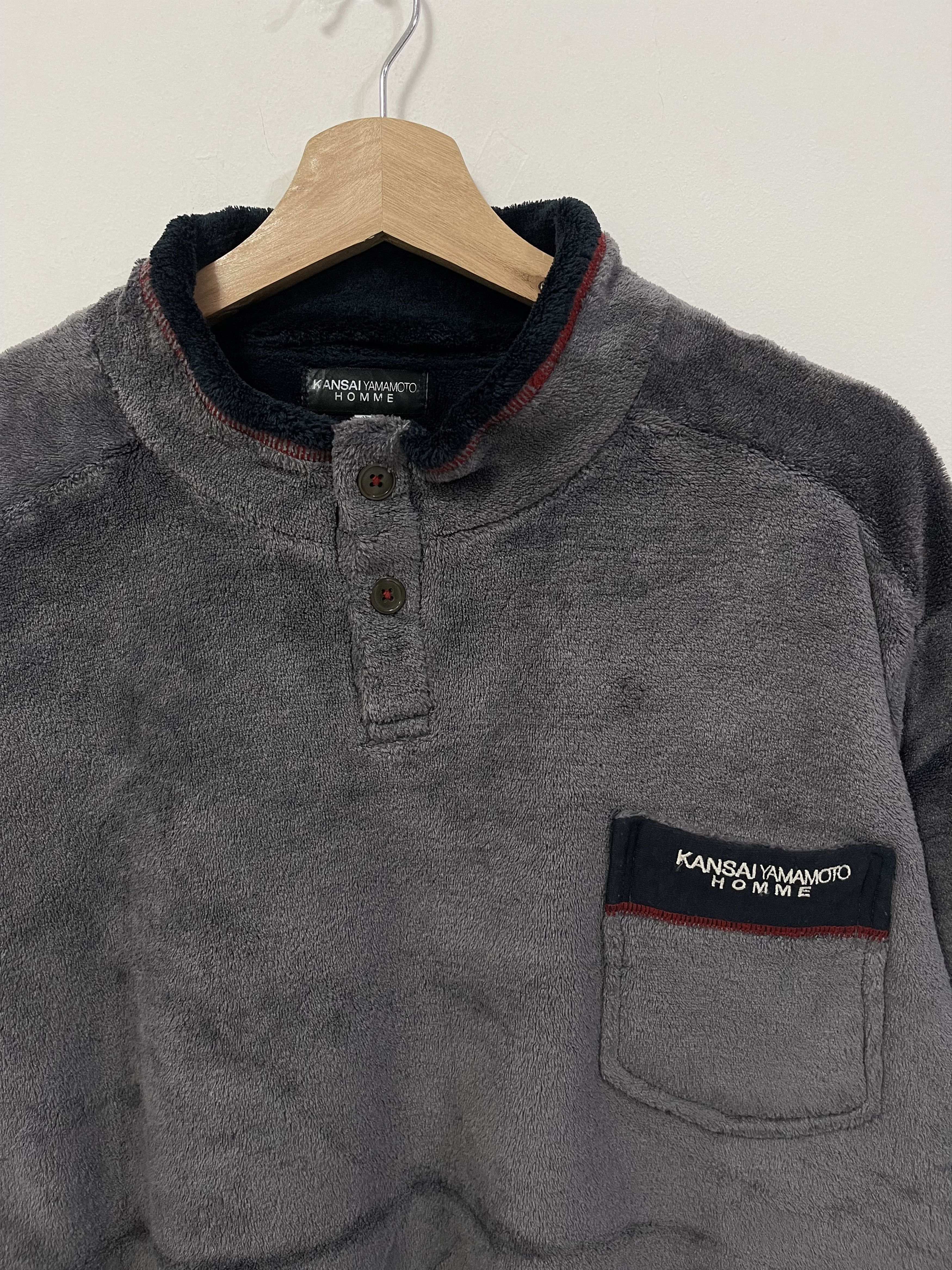 Kansai Yamamoto × Vintage Kansai Yamamoto Homme Fleece Single Pocket Sweatshirt Size US L / EU 52-54 / 3 - 2 Thumbnail