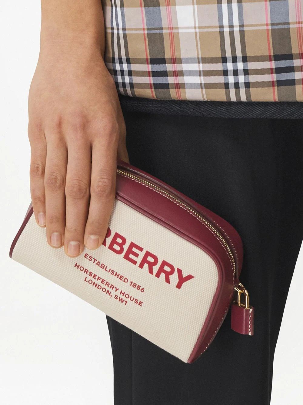 Burberry $1295 BURBERRY Horseferry Half Cube canvas crossbody bag Size ONE SIZE - 3 Thumbnail