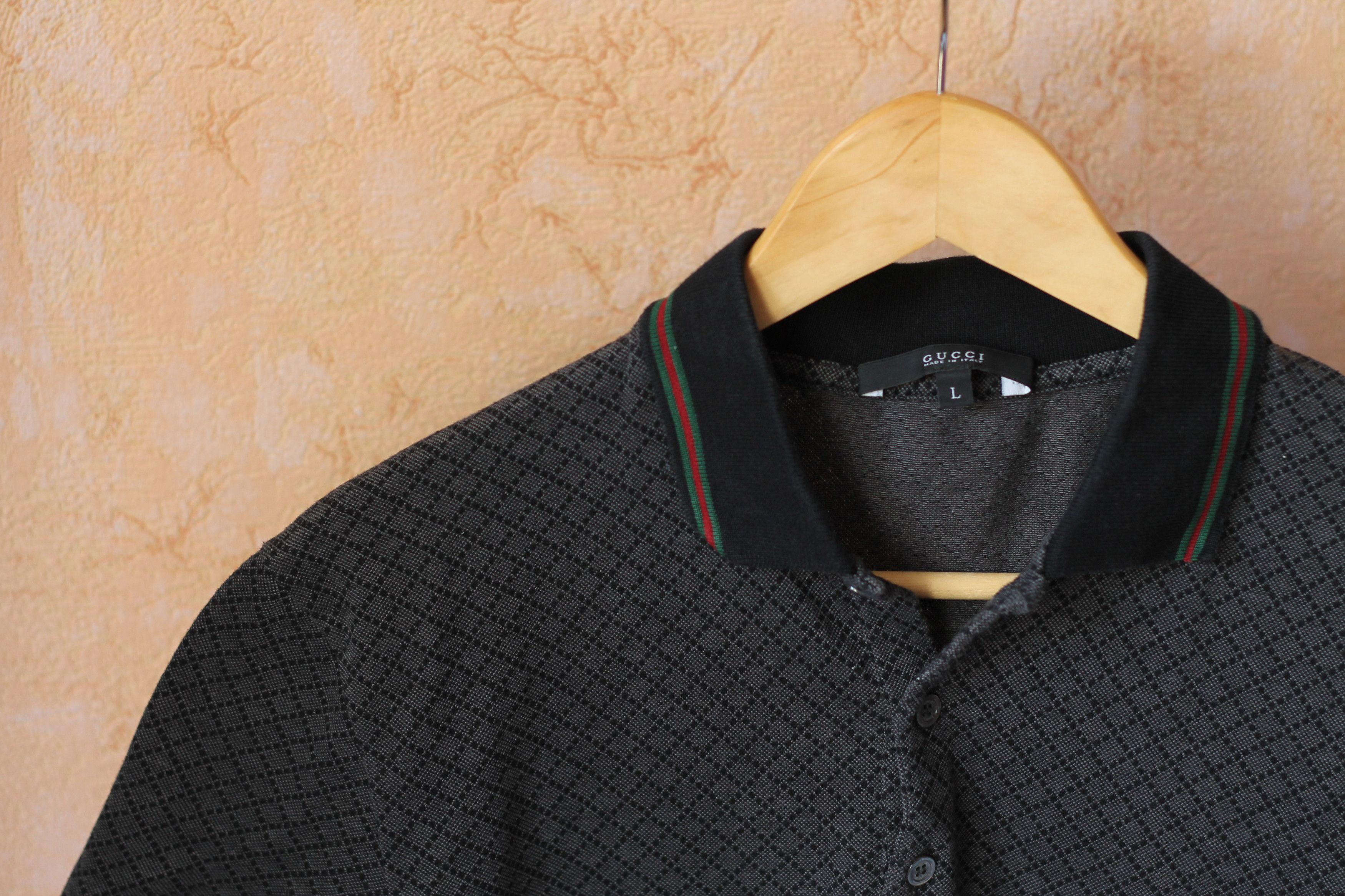 Gucci Vintage Gucci monogram diamond gray polo shirt Size US M / EU 48-50 / 2 - 3 Thumbnail