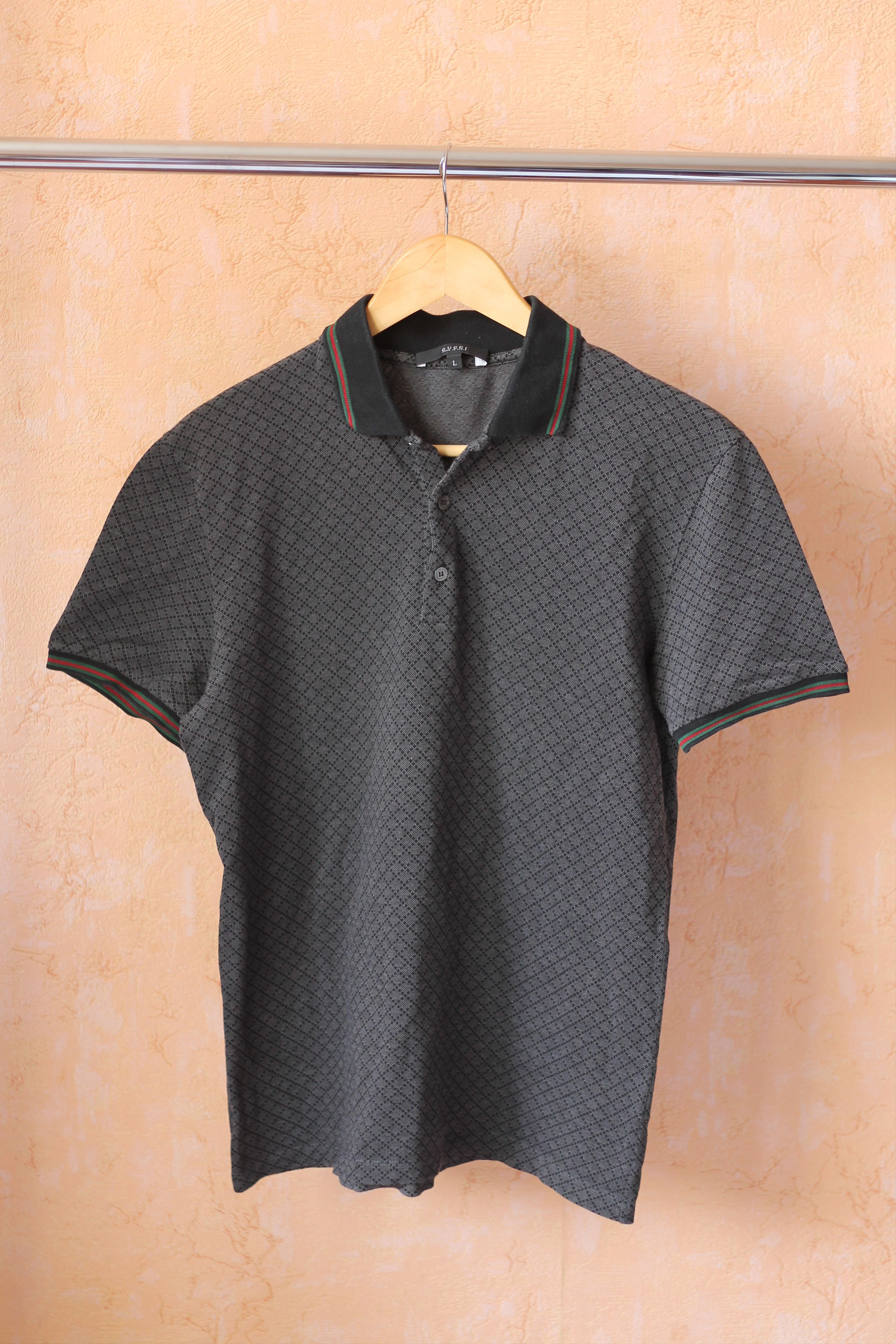 Gucci Vintage Gucci monogram diamond gray polo shirt Size US M / EU 48-50 / 2 - 2 Thumbnail