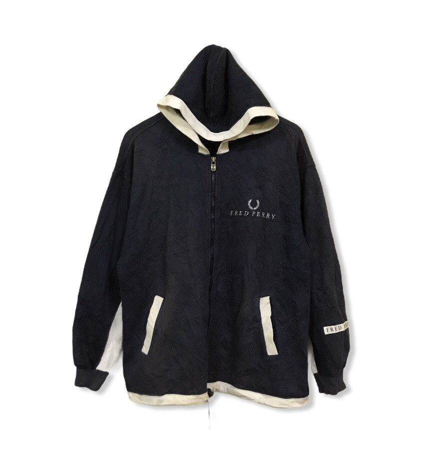 Fred Perry × Vintage Vintage 90s fredperry embroidery smallogo sweater hoodie Size US L / EU 52-54 / 3 - 1 Thumbnail