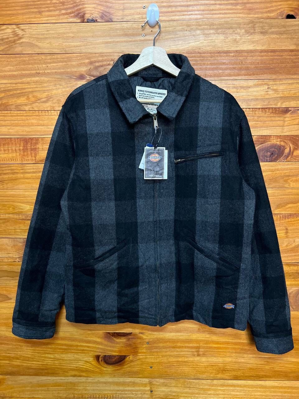 image of Dickies Workwear Wool Plaid Tartan Jacket in Grey Plaid, Men's (Size XL)