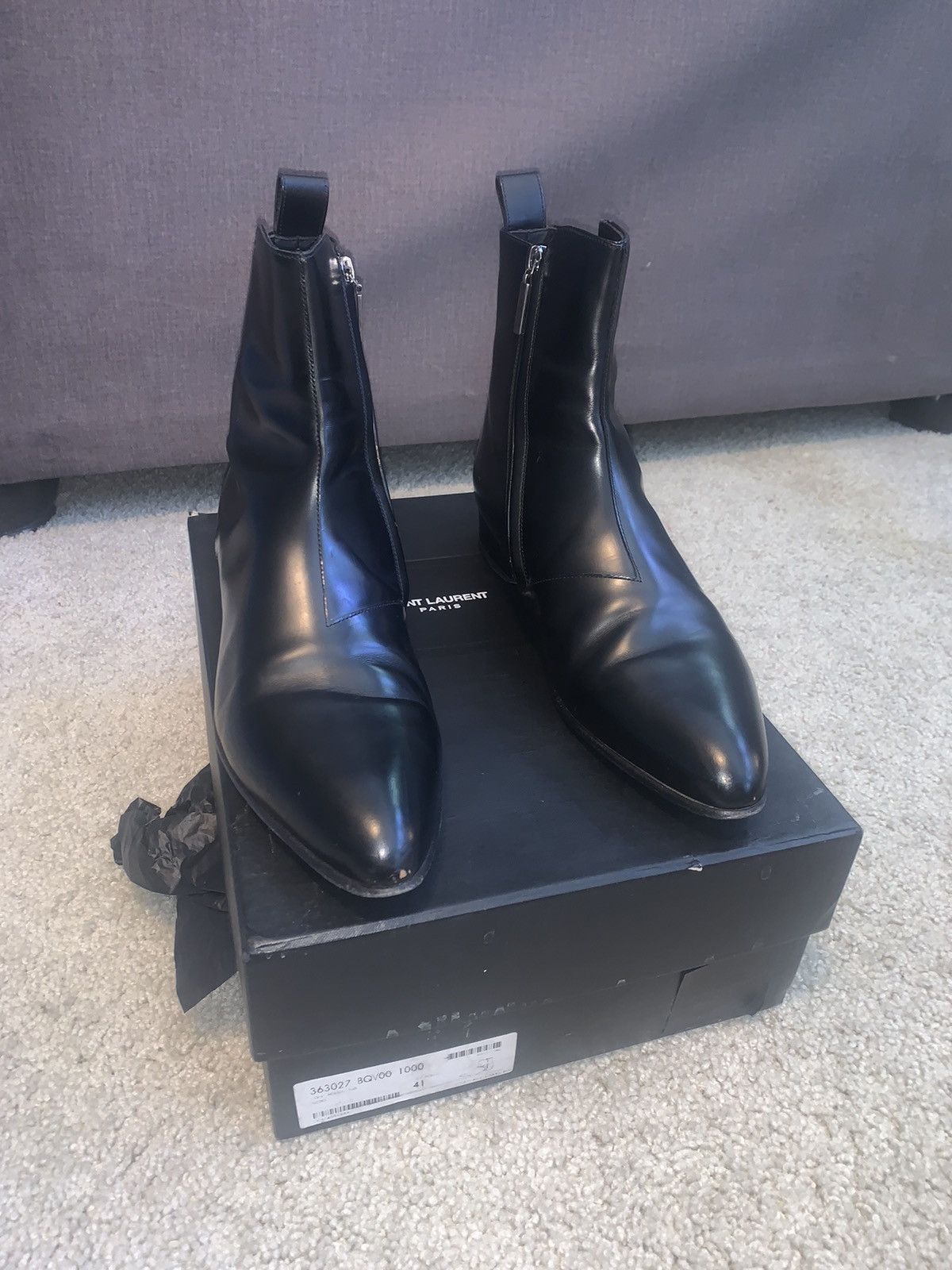 Saint Laurent Paris Eli 25 zippered boot | Grailed