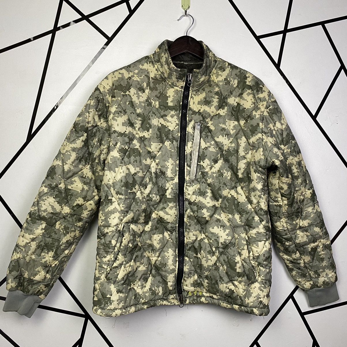 image of Military x Vintage Stealjapan Digital Army Pattern Quilted Down Jacket in Digital Camo (Size Large)