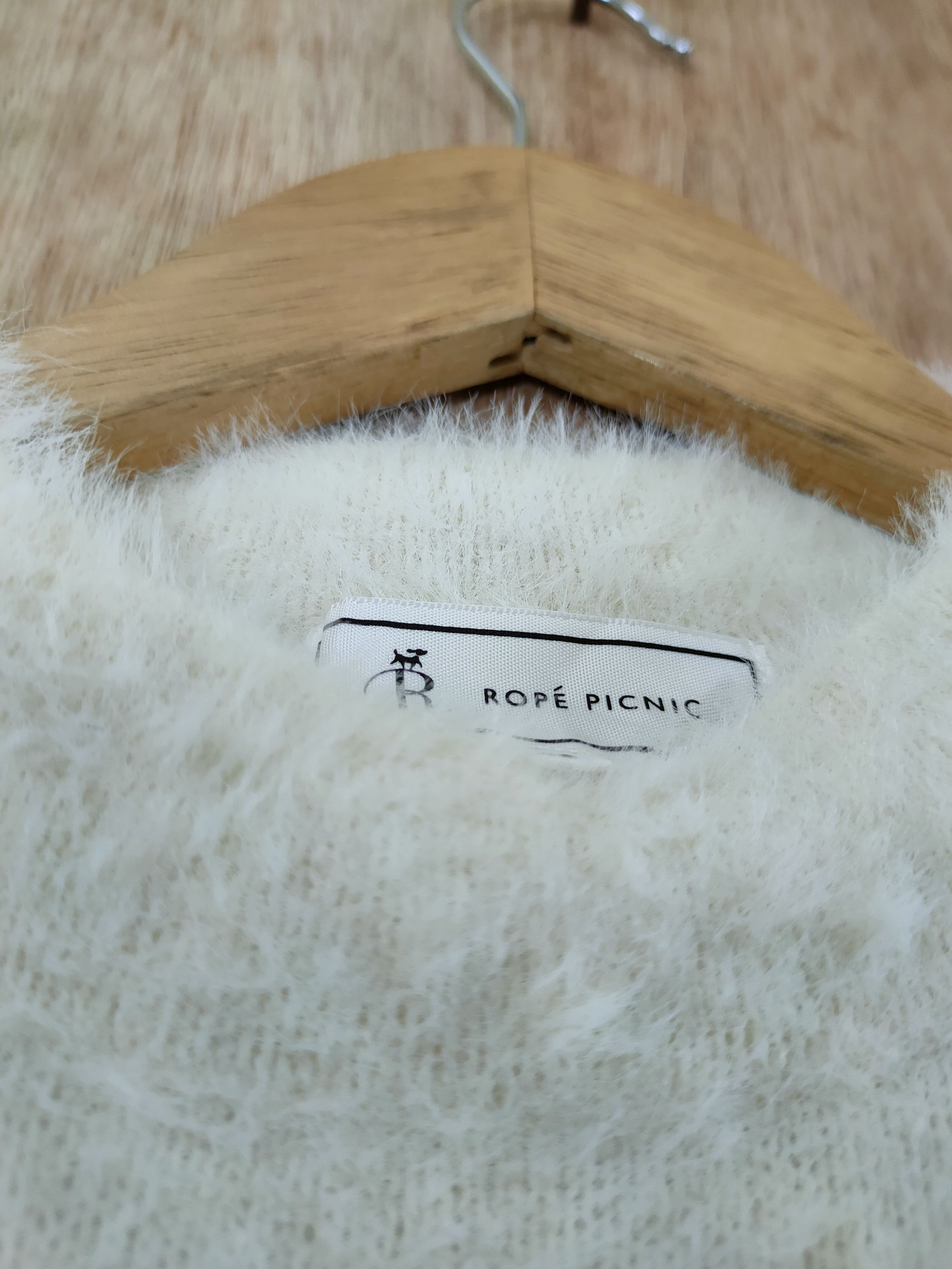 Aran Isles Knitwear DL Rope picnic brown soft fur mohair shag shaggy #46-469 Size US S / EU 44-46 / 1 - 4 Thumbnail