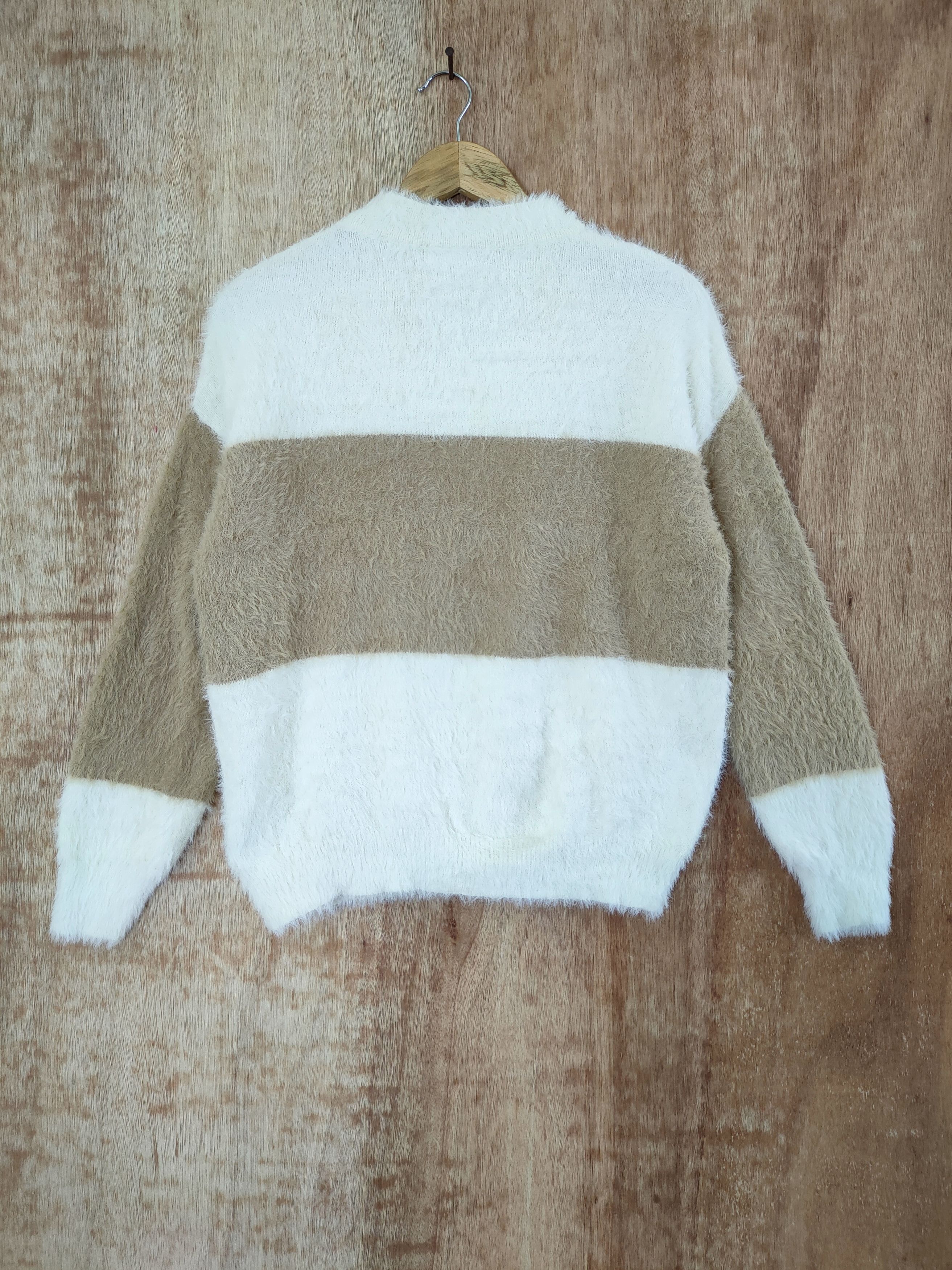 Aran Isles Knitwear DL Rope picnic brown soft fur mohair shag shaggy #46-469 Size US S / EU 44-46 / 1 - 9 Thumbnail