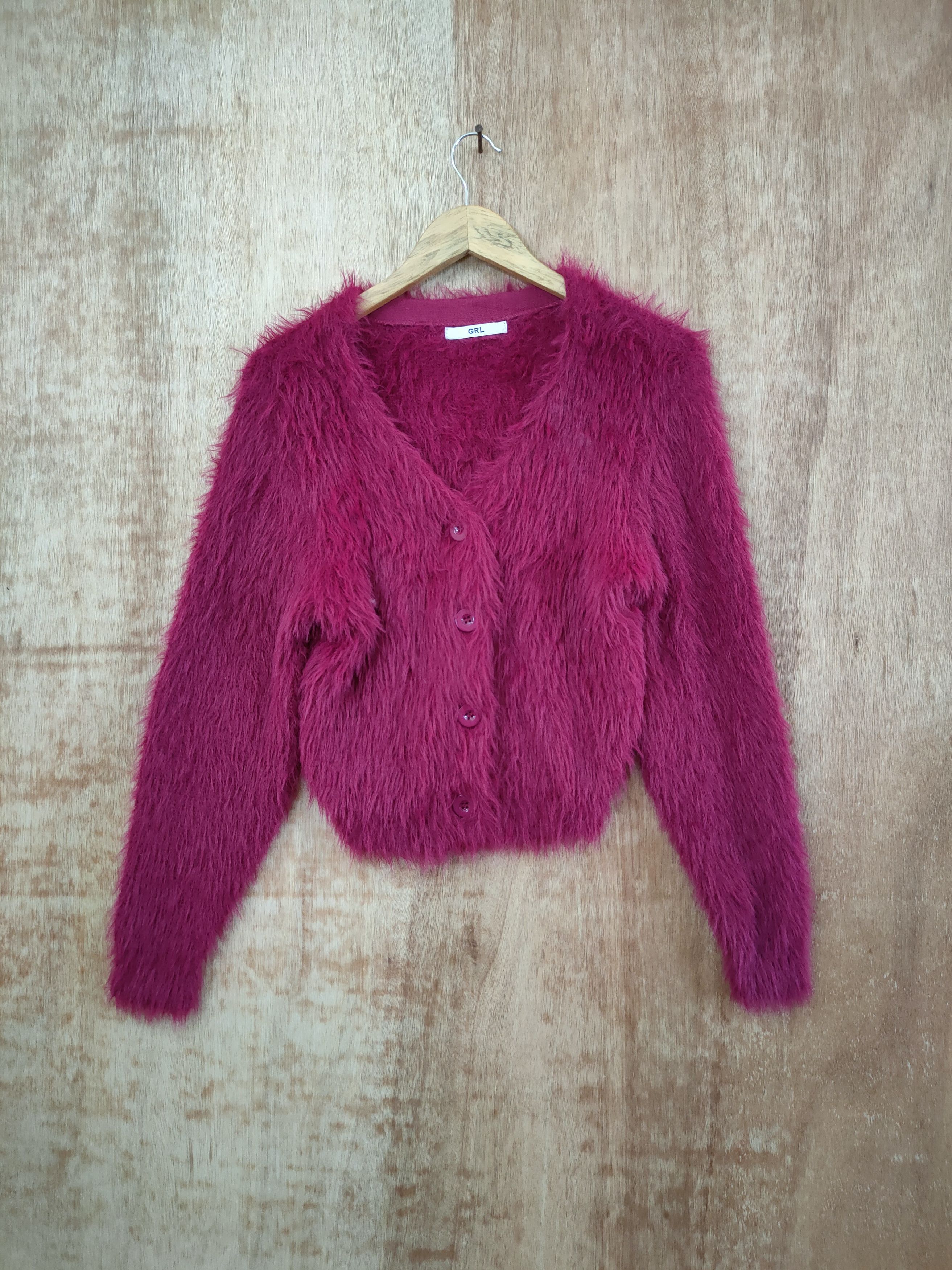 Japanese Brand GRL mohair soft fur cardigan knitwear shag shaggy #46-451DL Size S / US 4 / IT 40 - 1 Thumbnail