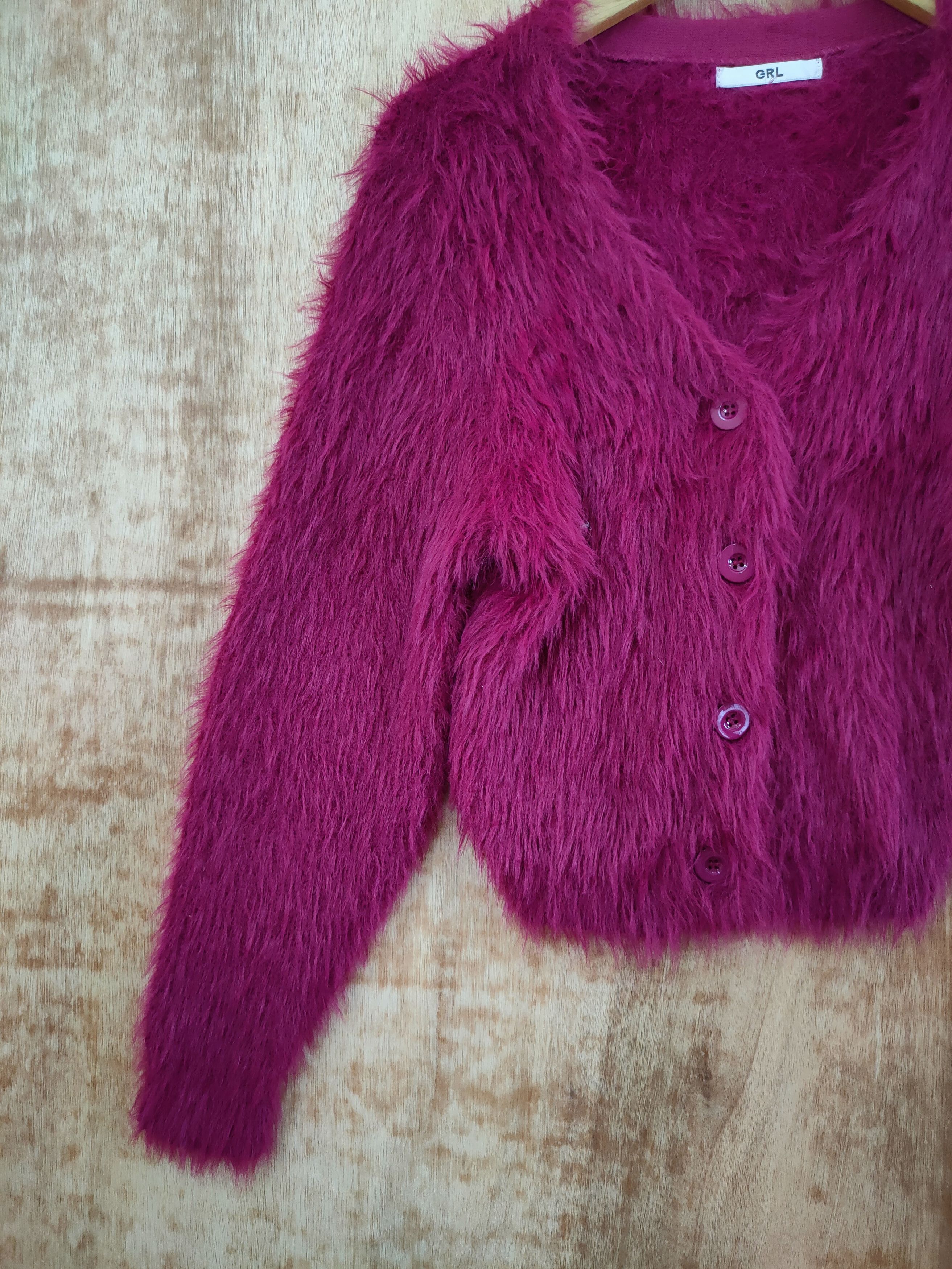 Japanese Brand GRL mohair soft fur cardigan knitwear shag shaggy #46-451DL Size S / US 4 / IT 40 - 2 Thumbnail