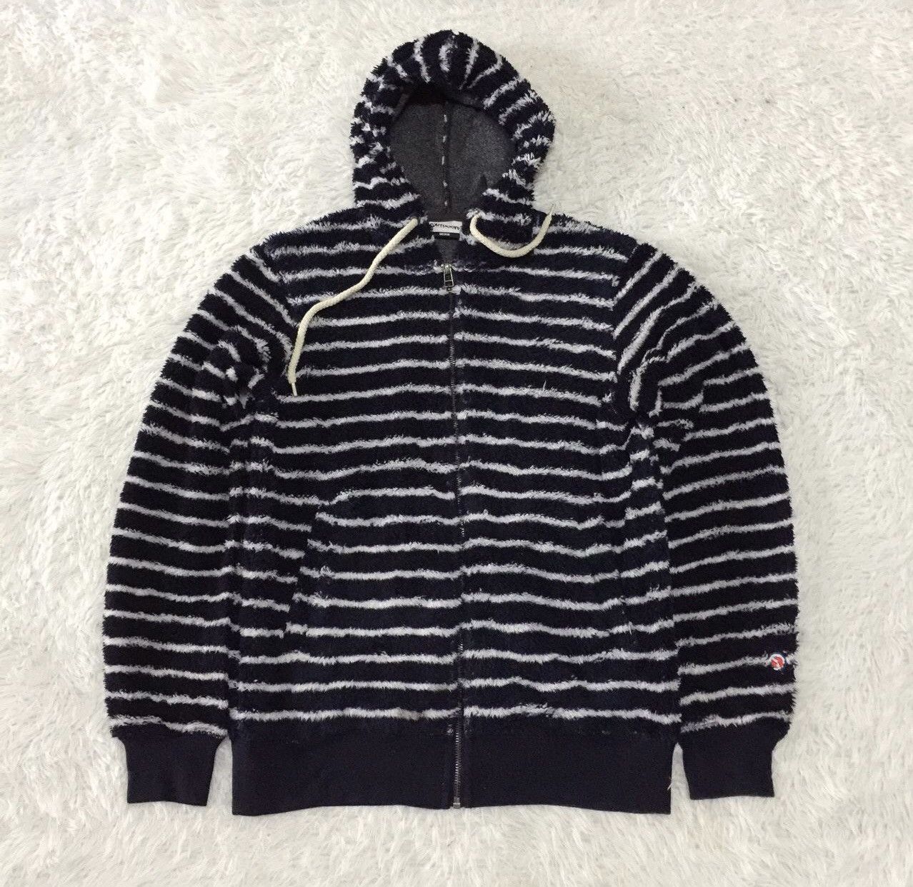 Japanese Brand Rare‼️Outdoor Fleece Hoodie Stripes Zipper jacket Size US M / EU 48-50 / 2 - 1 Thumbnail