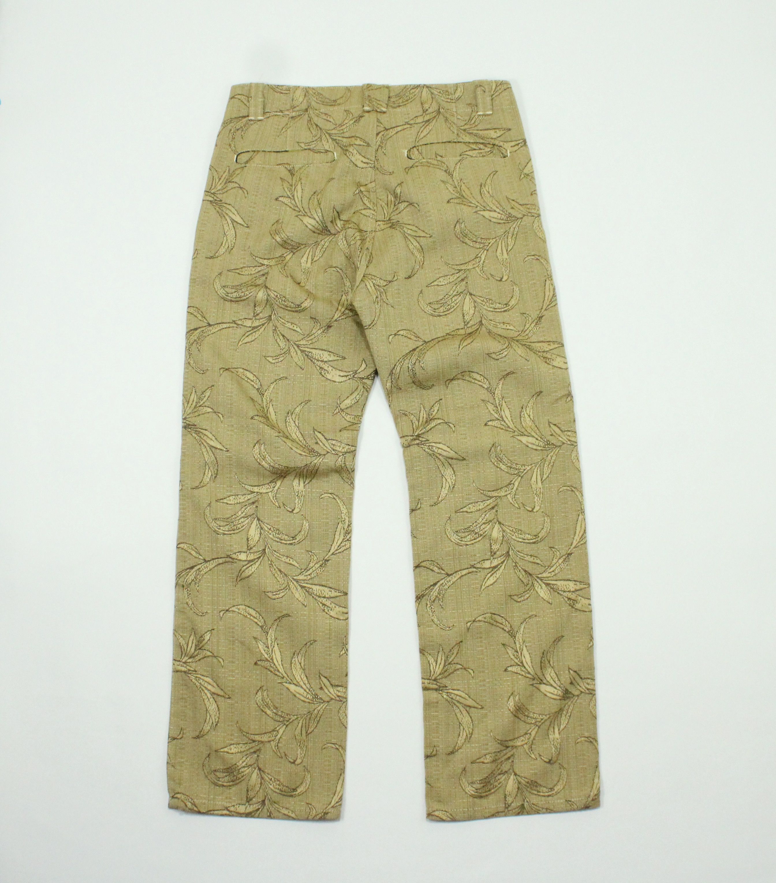 Japanese Brand Asymmetrical Zipper IS NESS Pants Floral Motif Size US 32 / EU 48 - 2 Thumbnail