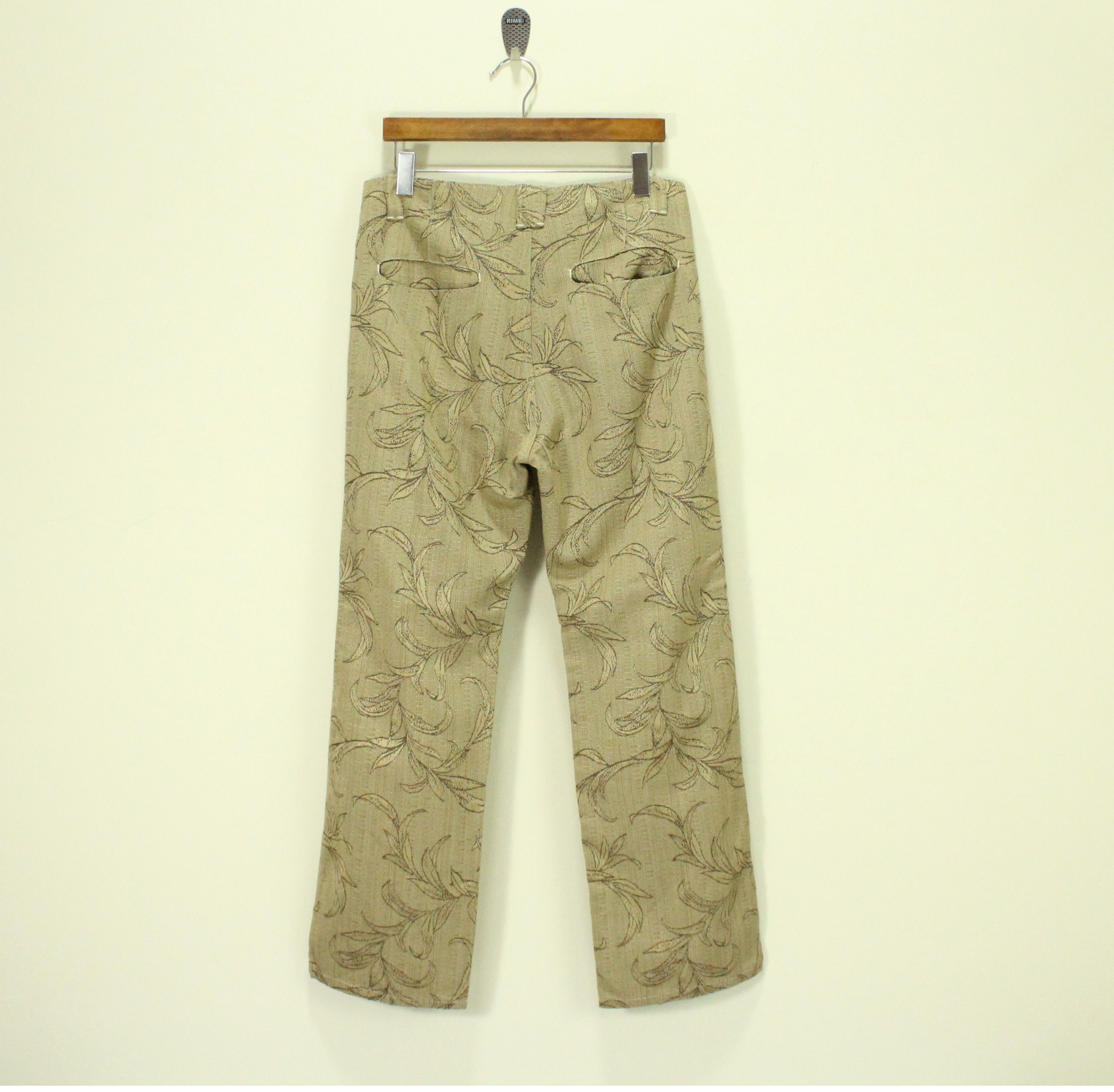 Japanese Brand Asymmetrical Zipper IS NESS Pants Floral Motif Size US 32 / EU 48 - 9 Thumbnail
