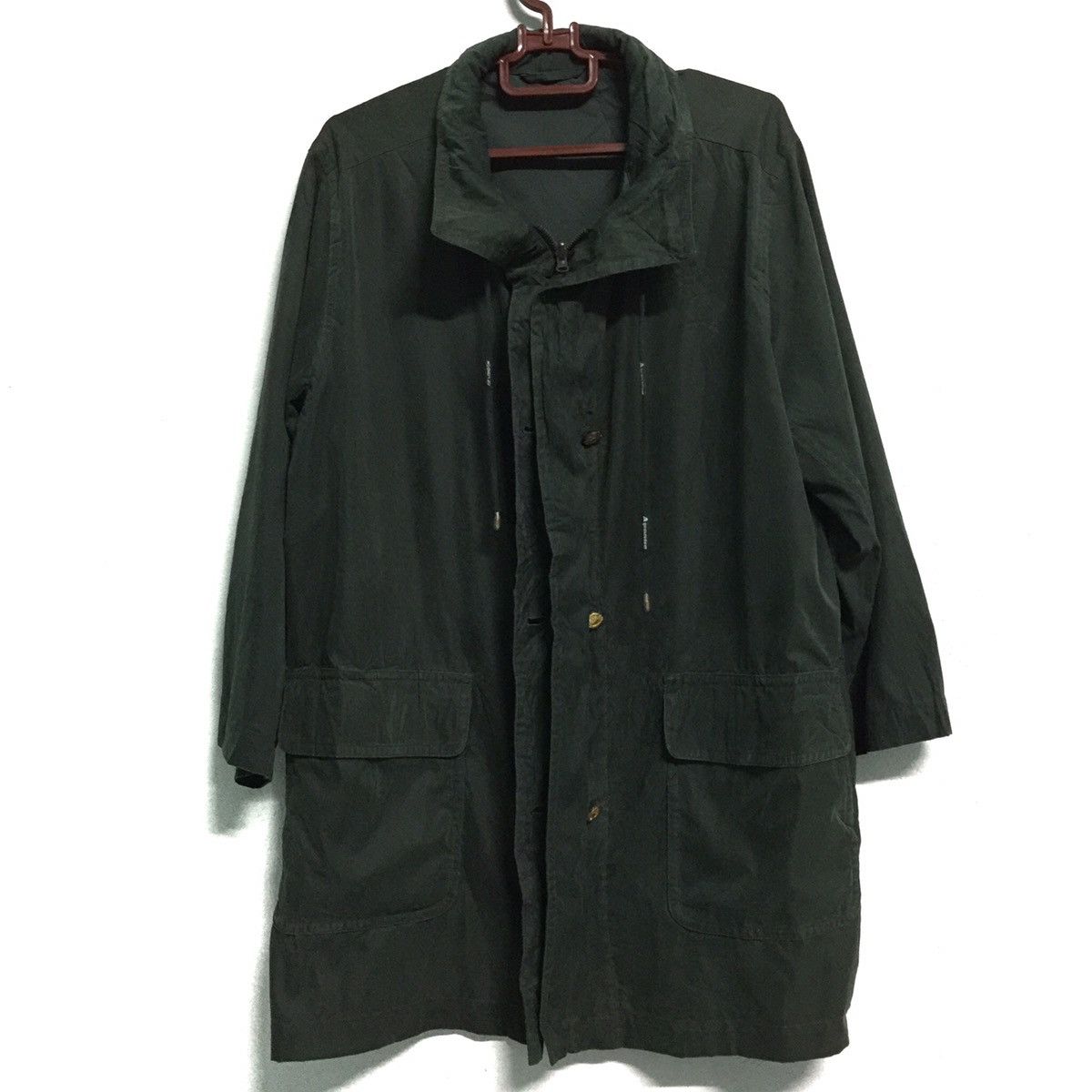 image of Aquascutum London Reversible With Hoodie Parka Jacket, Men's (Size Large)