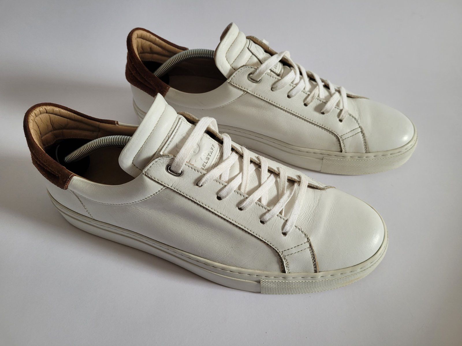 image of Belstaff Dagenham 2.0 Leather Sneakers in White, Men's (Size 10)