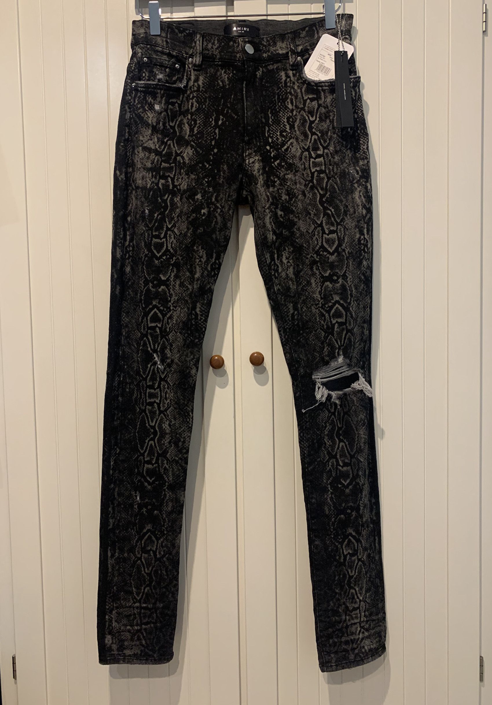Amiri FW'19 Jean Distressed Snake Print Size US 30 / EU 46 - 1 Thumbnail
