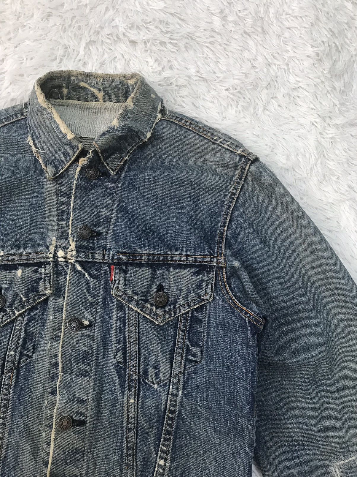 Levi's Vtg Distress Levis Big E Button No 526 Denim Jacket Size US S / EU 44-46 / 1 - 4 Thumbnail
